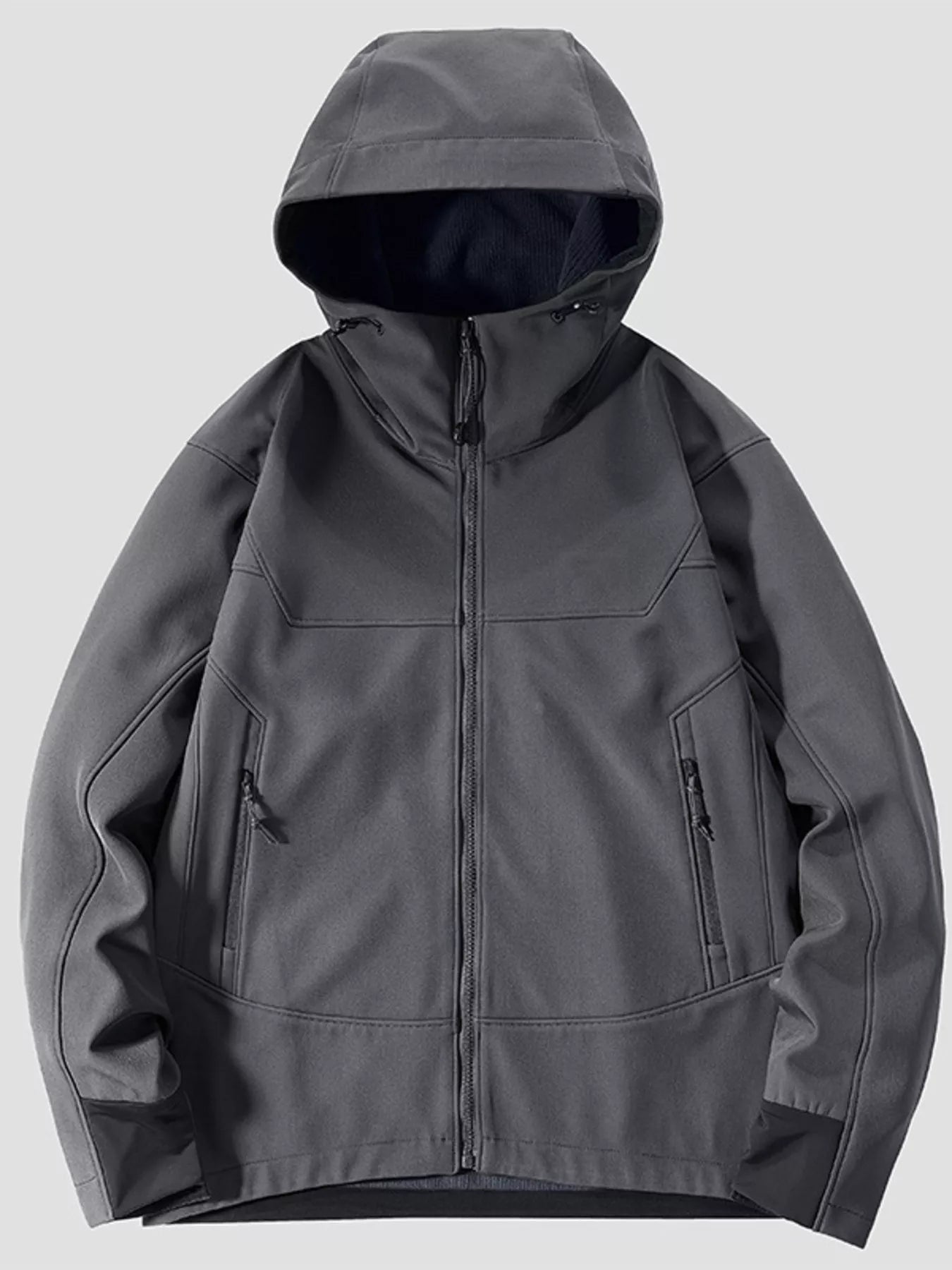 Men's Plus Size Hooded Zip Up Jacket