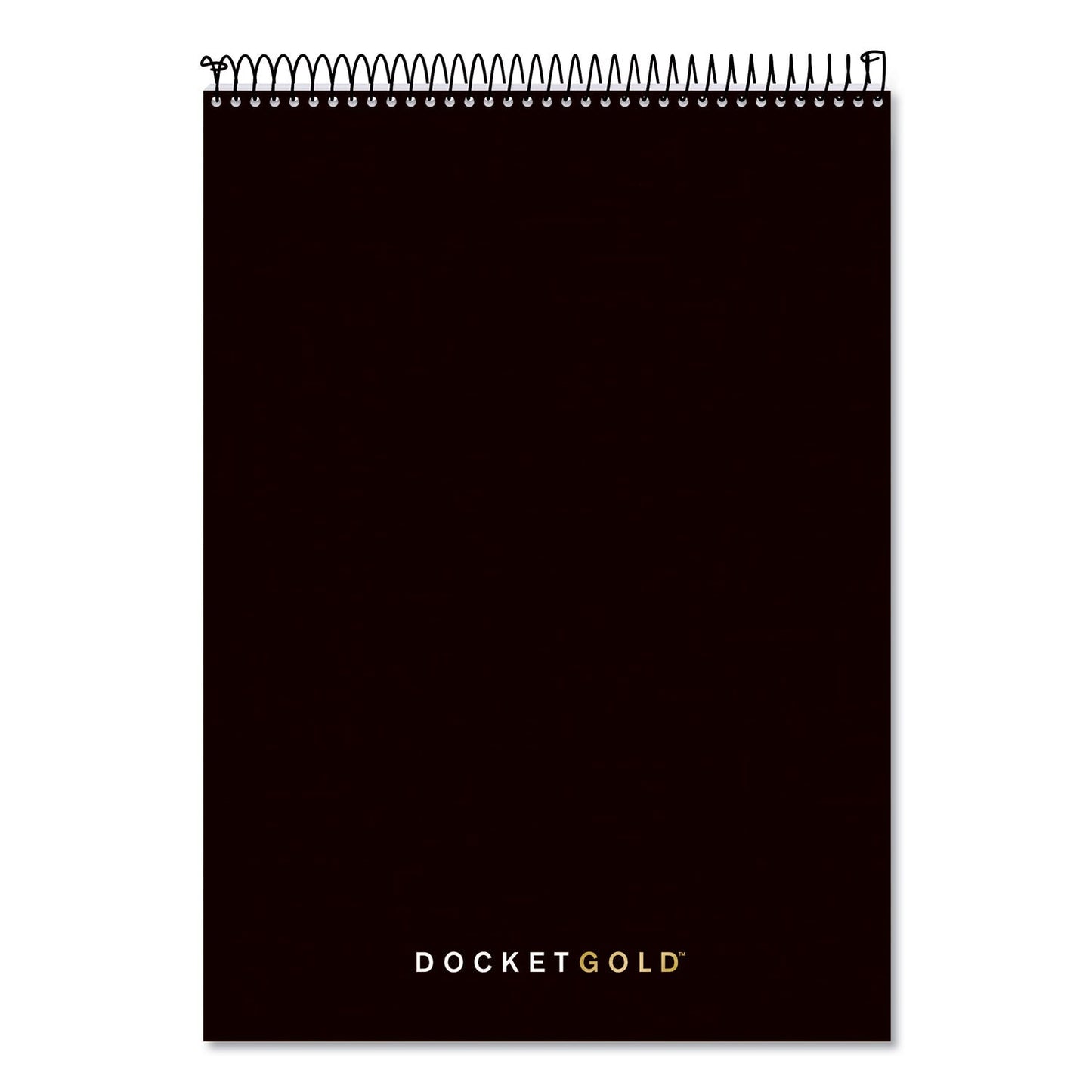 TOPS Docket Gold Planner Pad, Project-Management Format, Medium/College Rule, Black Cover, 70 White 8.5 x 11.75 Sheets