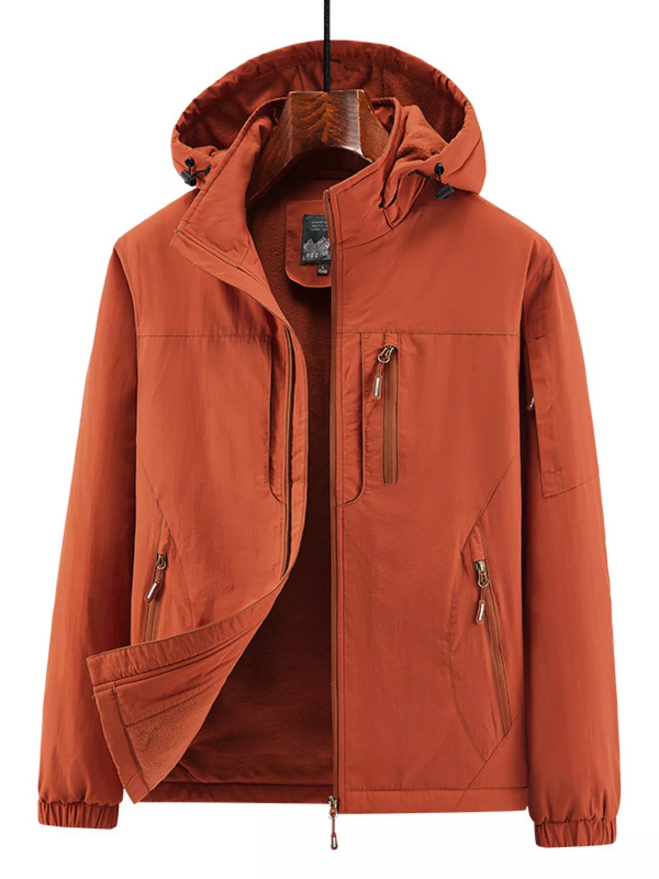 Men's Plus Size Outdoor Hooded Windproof Jacket