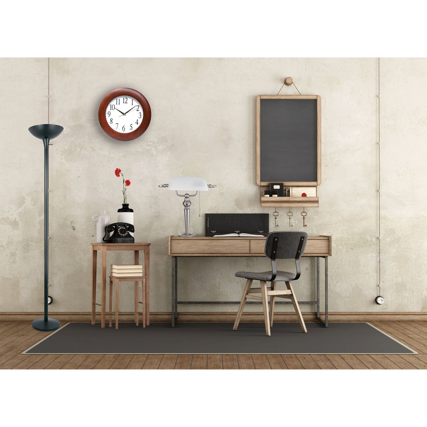 Alera Torchier Floor Lamp, 12.5"w x 12.5"d x 72"h, Matte Black
