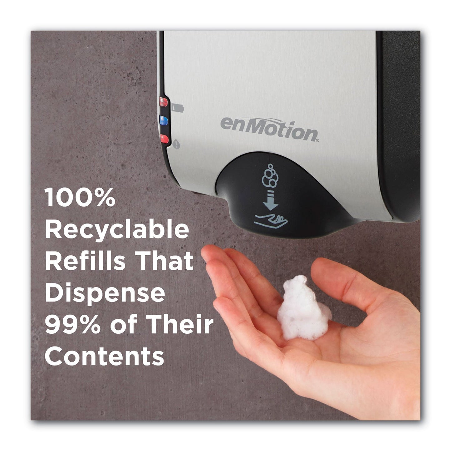Georgia Pacific GP enMotion High-Frequency-Use Foam Sanitizer Dispenser Refill, Fragrance-Free, 1,000 mL, Fragrance-Free, 2/Carton