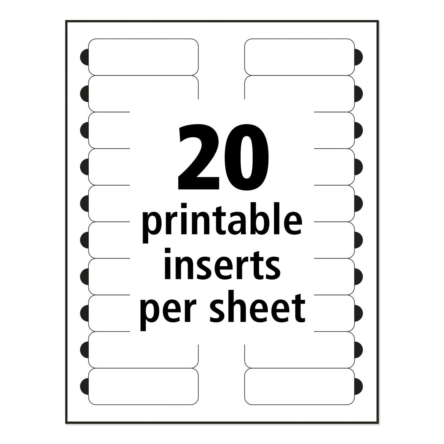 Avery The Mighty Badge Name Badge Holder Kit, Horizontal, 3 x 1, Laser, Silver, 10 Holders/ 80 Inserts
