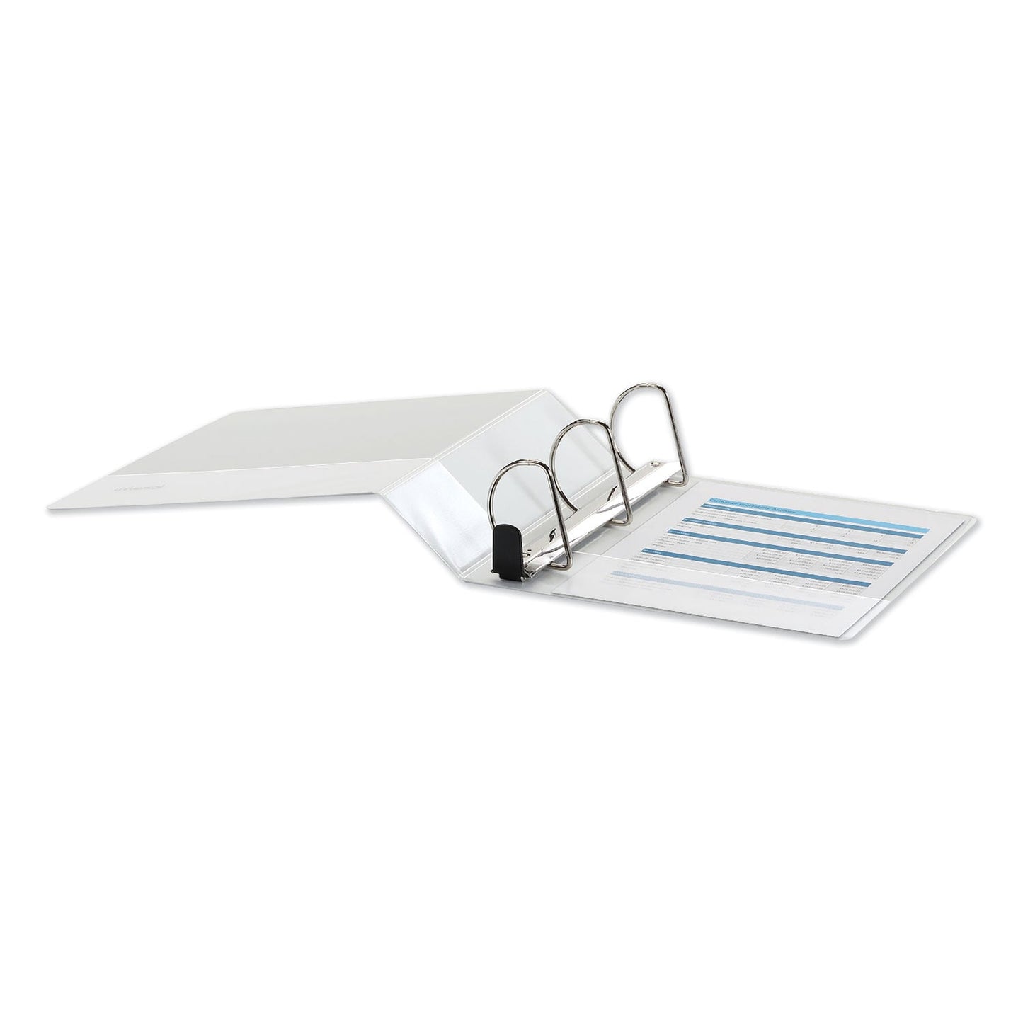 Universal Deluxe Easy-to-Open D-Ring View Binder, 3 Rings, 3" Capacity, 11 x 8.5, White