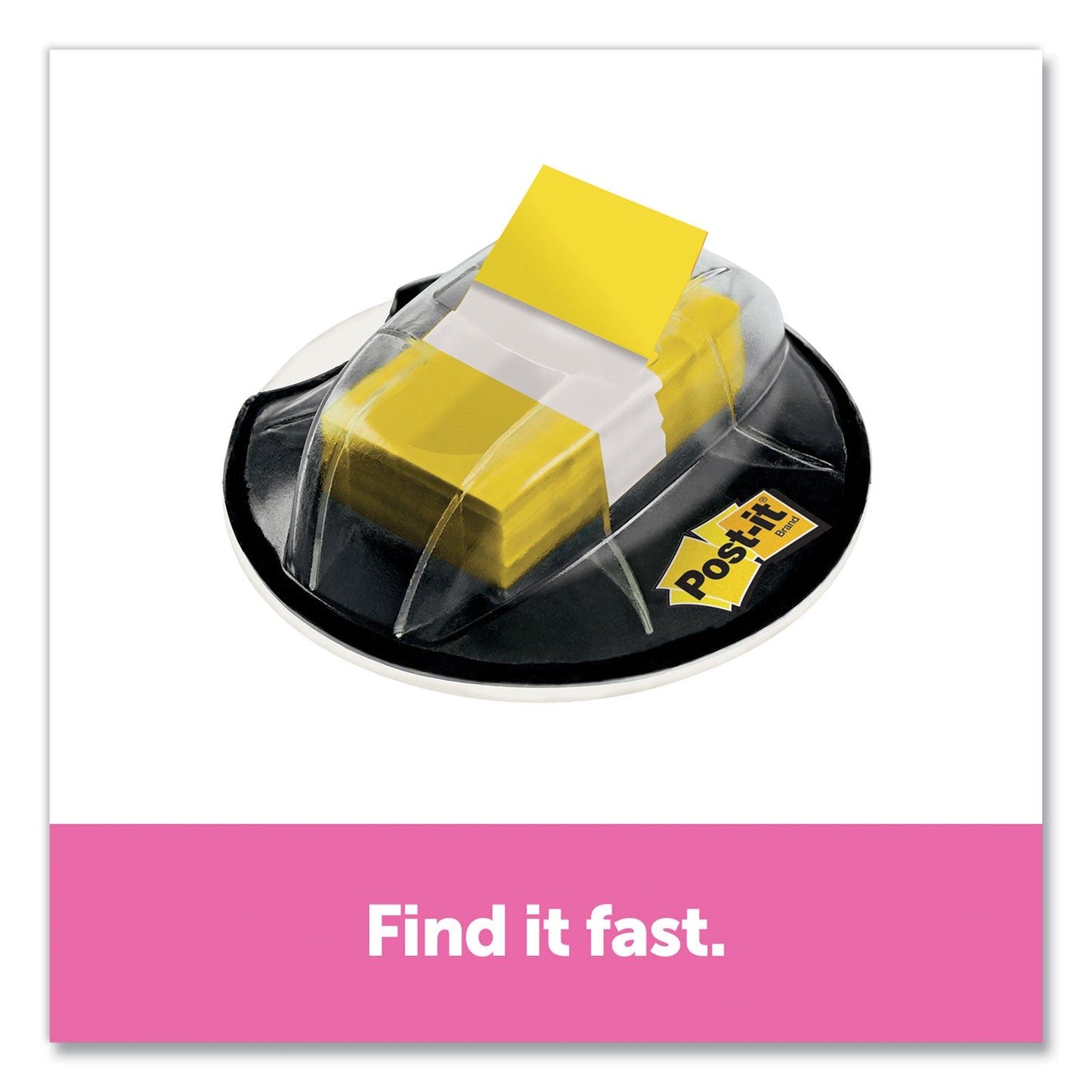 Post-it Page Flags in Desk Grip Dispenser, 1 x 1.75, Yellow, 200/Dispenser