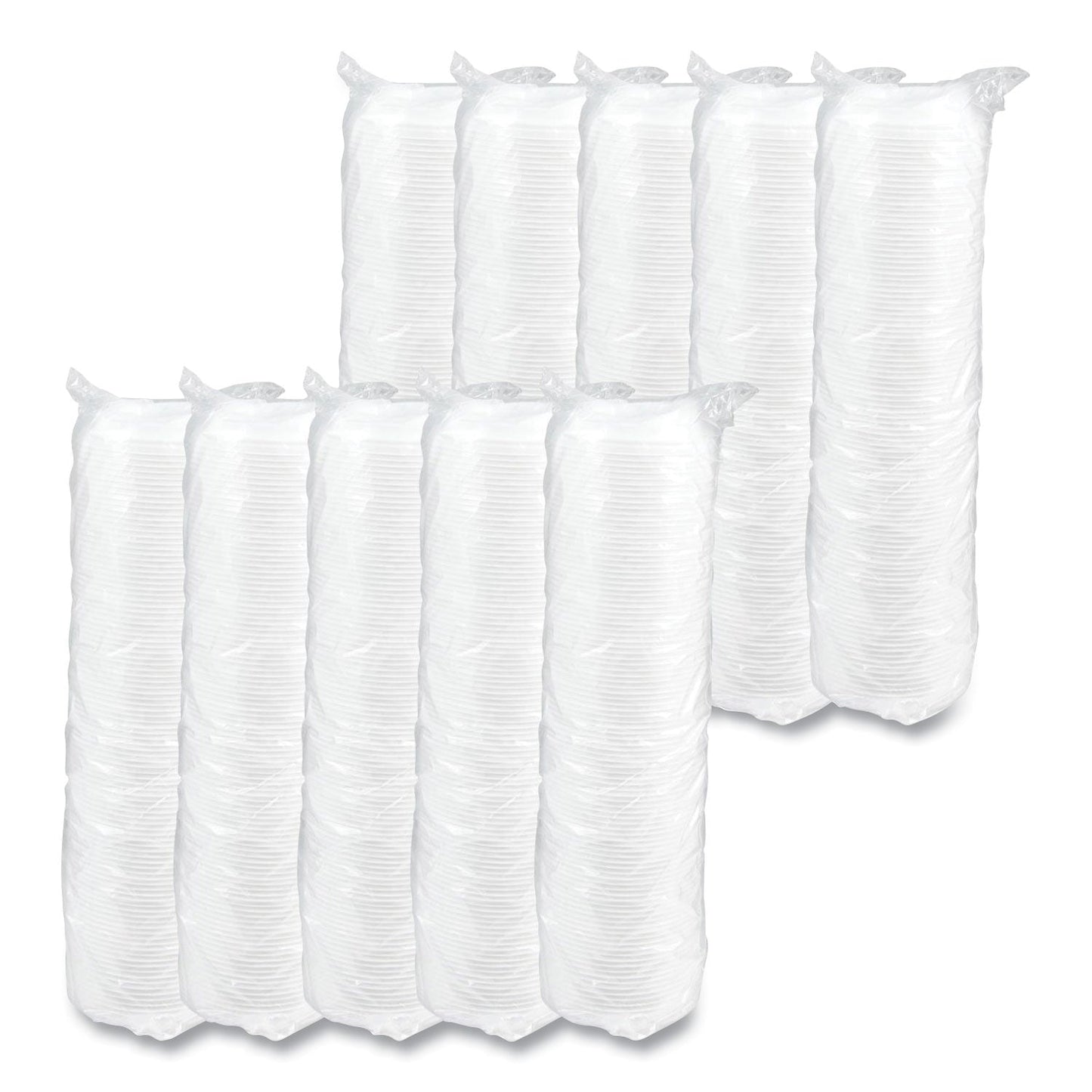 Dart Optima Reclosable Lid, Fits 12 oz to 24 oz Foam Cups, White, 100 Pack, 10 Packs/Carton