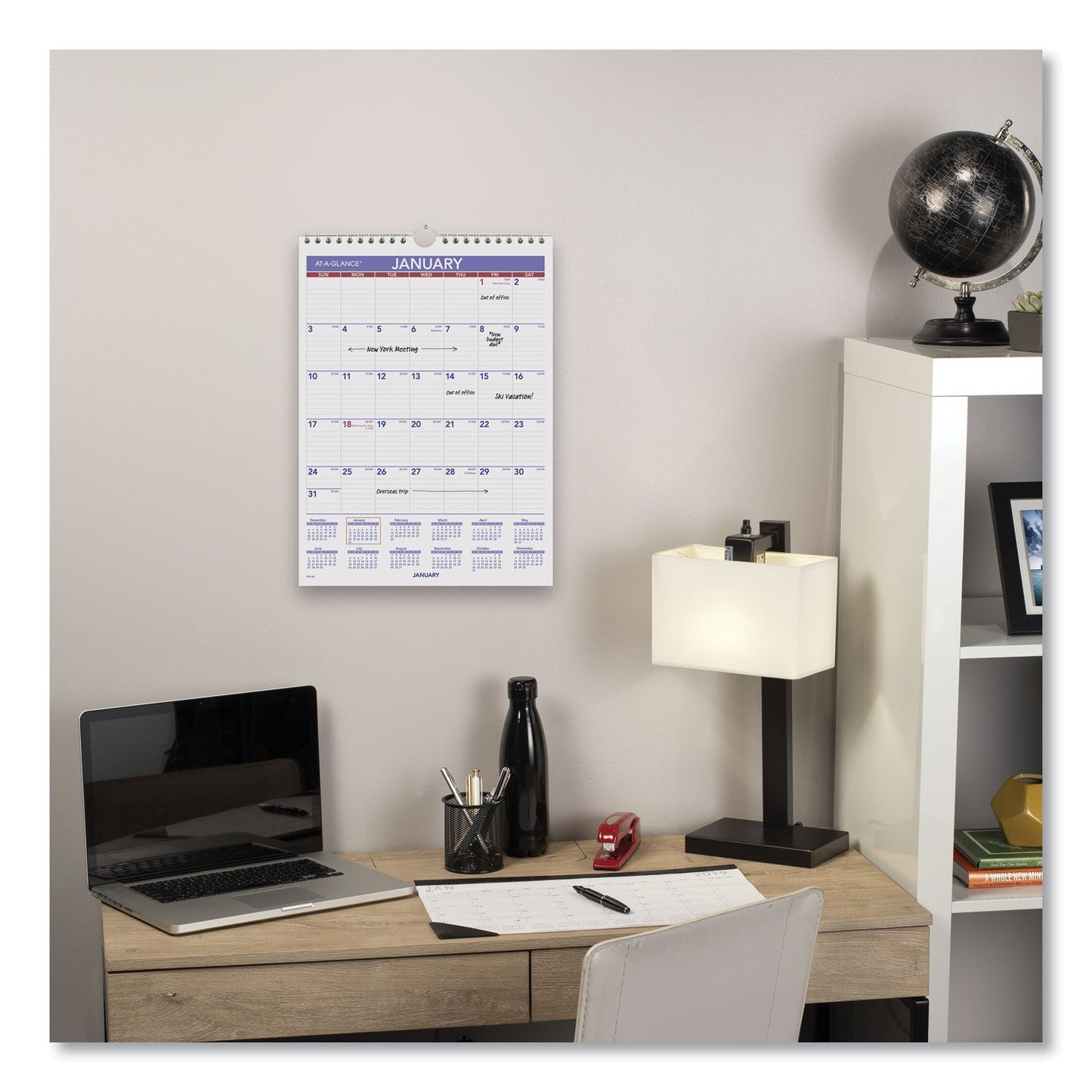 AT-A-GLANCE Monthly Wall Calendar with Ruled Daily Blocks, 8 x 11, White Sheets, 12-Month (Jan to Dec): 2023