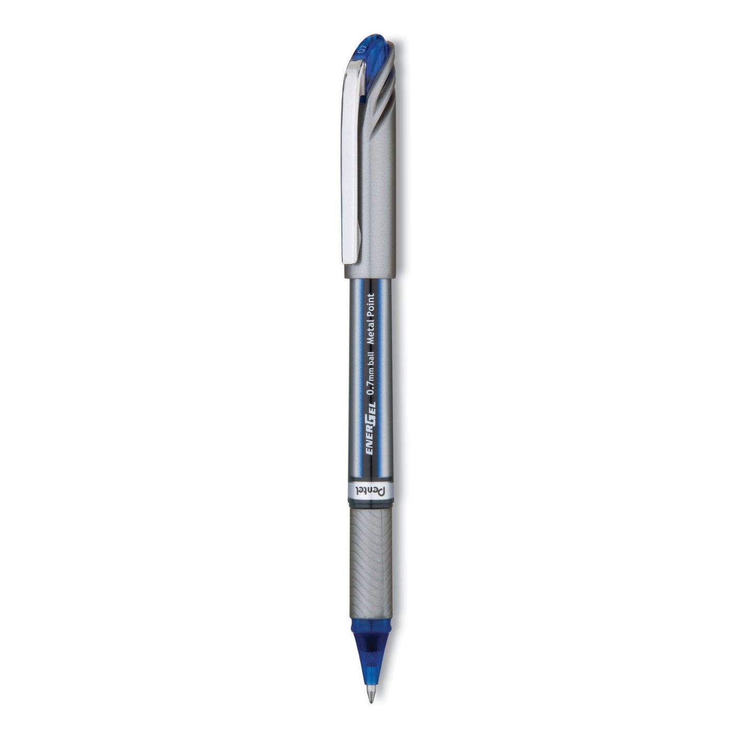 Pentel EnerGel NV Gel Pen, Stick, Medium 0.7 mm, Blue Ink, Blue Barrel, Dozen