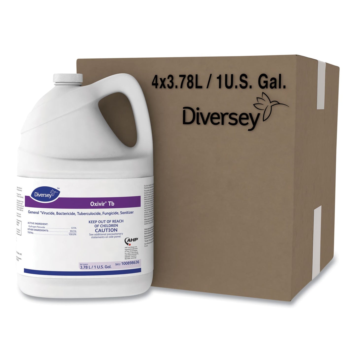Diversey Oxivir TB, Natural Cherry Almond Scent, 3.78 L Container, 4/Carton