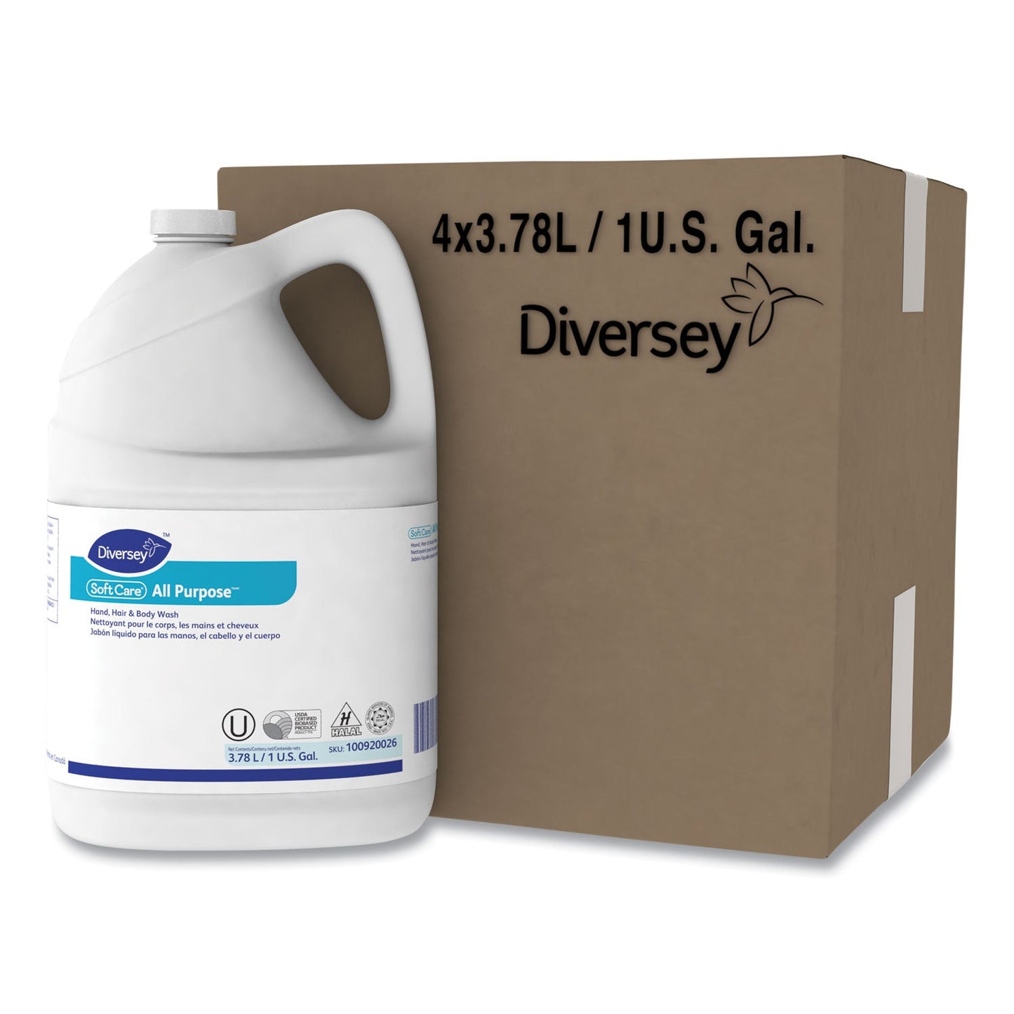 Diversey Soft Care All Purpose Liquid, Gentle Floral, 1 gal Bottle, 4/Carton