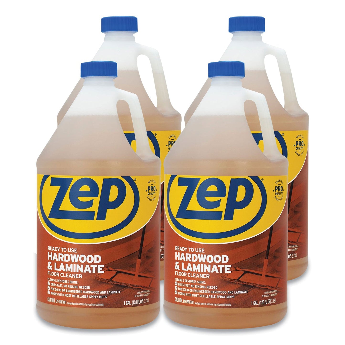 Zep Commercial Hardwood and Laminate Cleaner, Fresh Scent, 1 gal, 4/Carton