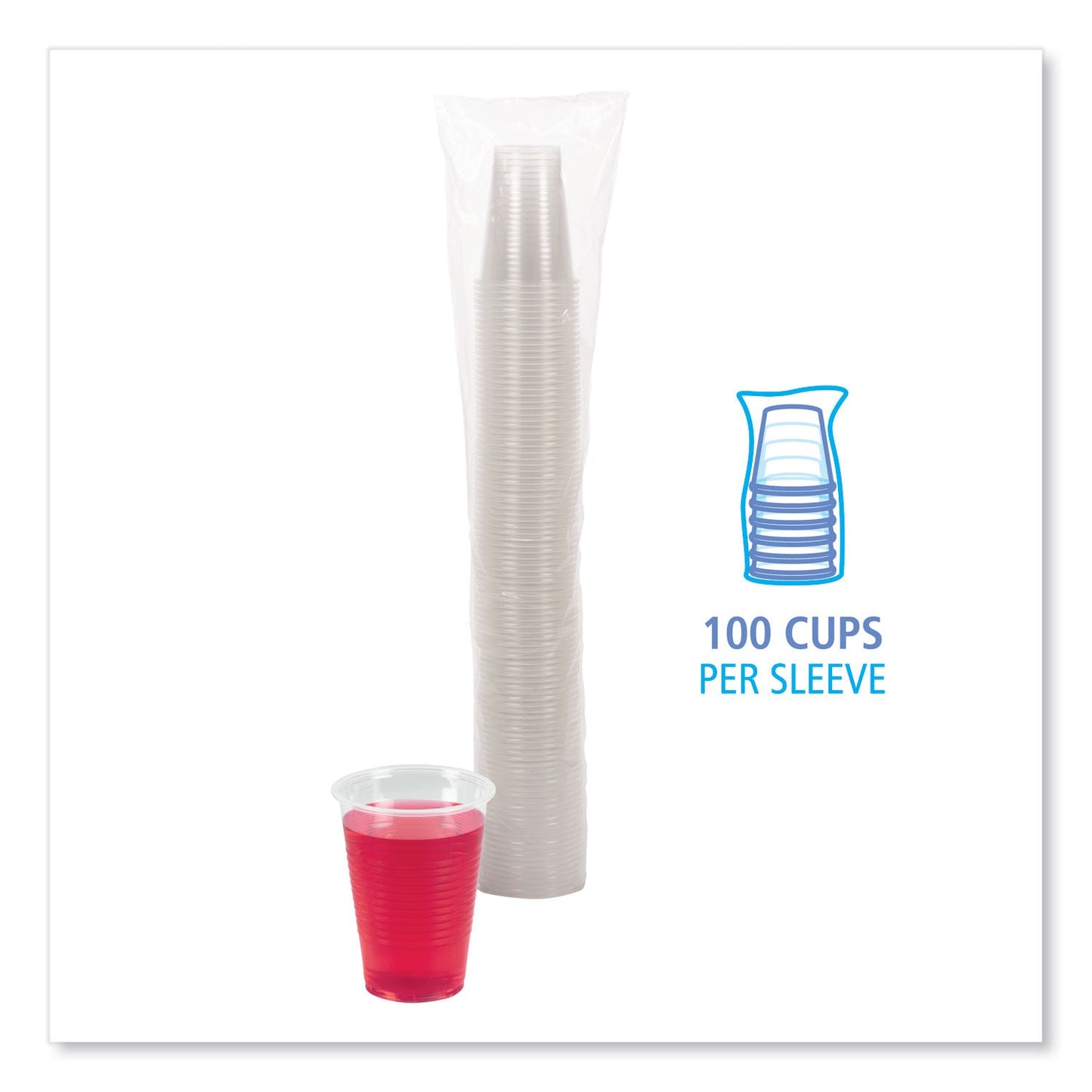 Boardwalk Translucent Plastic Cold Cups, 9 oz, Polypropylene, 100/Pack