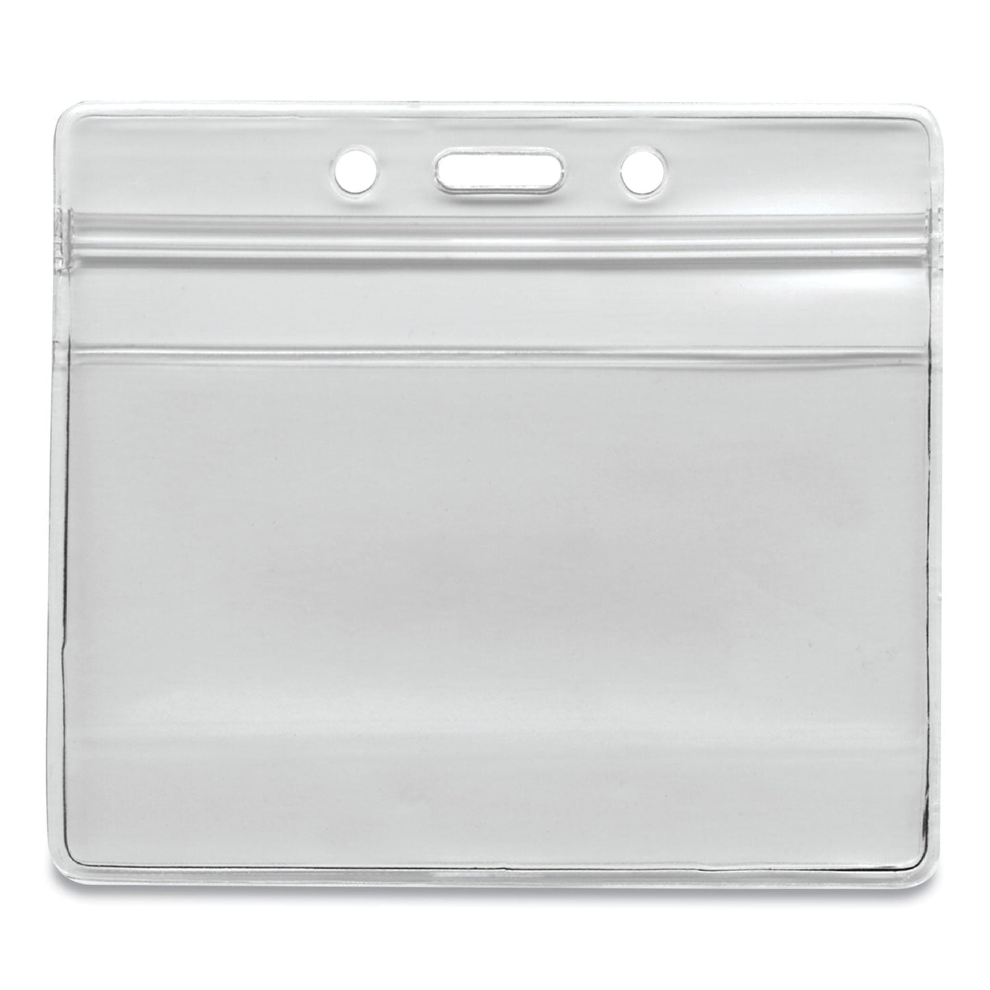 Advantus Resealable ID Badge Holders, Horizontal, Frosted 4.13" x 3.75" Holder, 3.75" x 2.62" Insert, 50/Pack