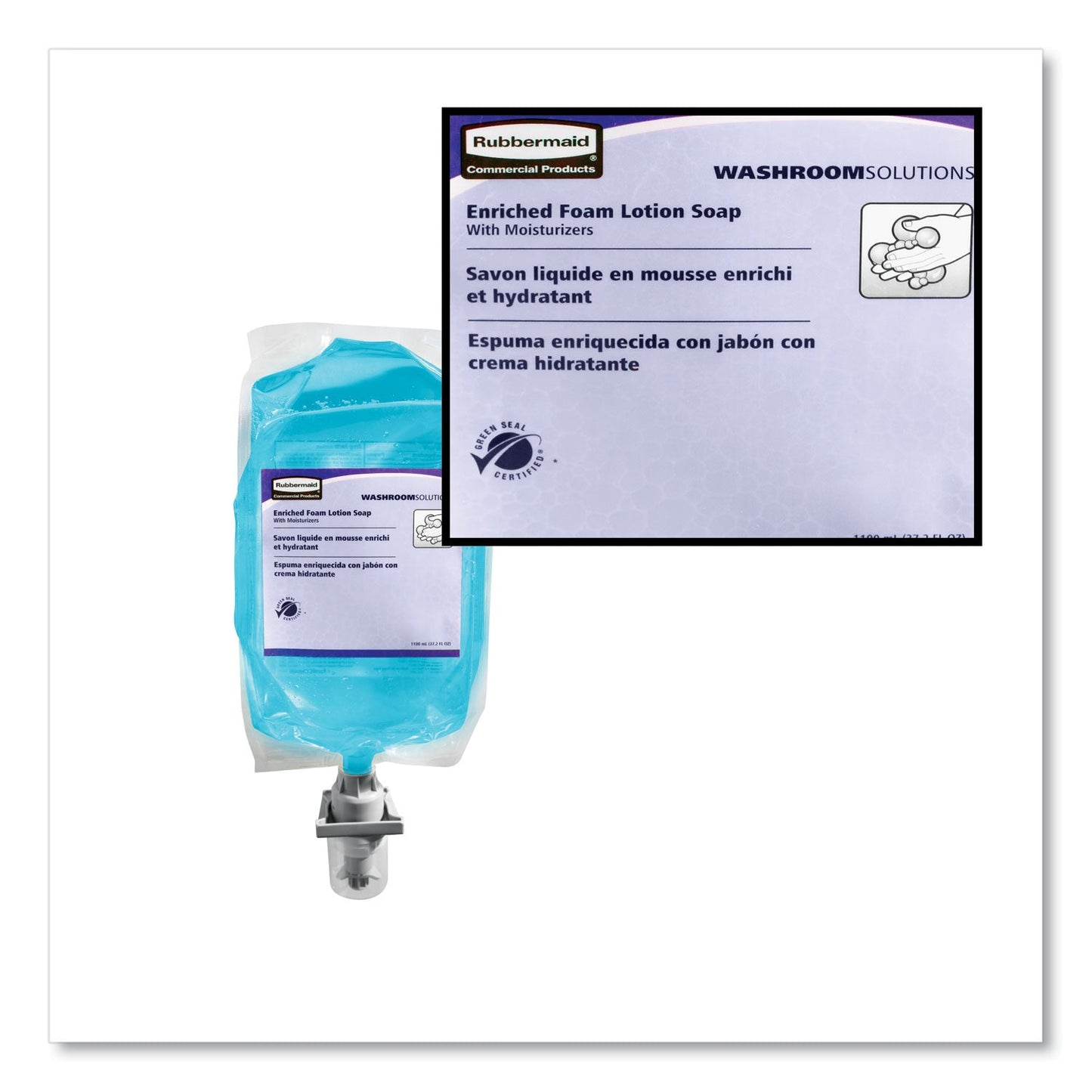 Rubbermaid Autofoam Hand Soap Refill, Lotion Soap with Moisturizer, 1,100 mL Refill, 4/Carton