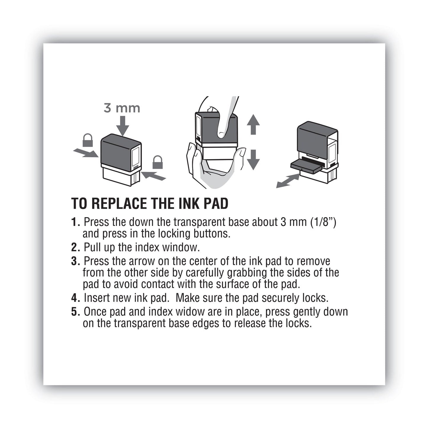 COSCO 2000PLUS Replacement Ink Pad for 2000PLUS 1SI15P, 3" x 0.25", Black