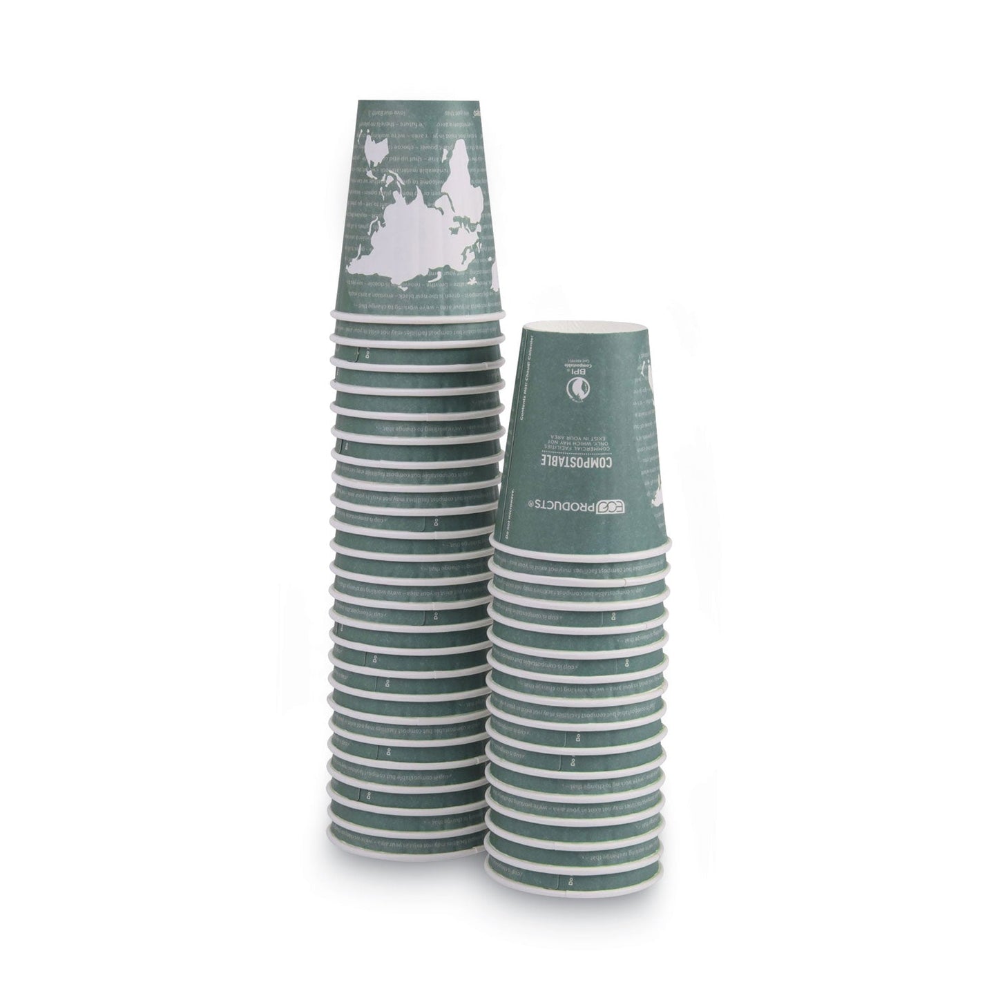Eco-Products World Art Renewable and Compostable Insulated Hot Cups, PLA, 12 oz, 40/Packs, 15 Packs/Carton