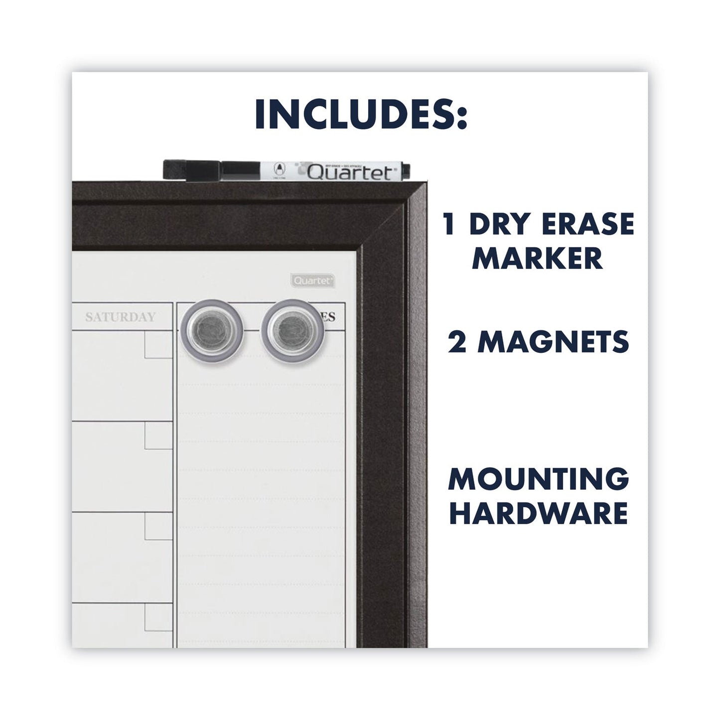 Quartet Home Decor Magnetic Combo Dry Erase with Cork Board on Bottom, 23 x 17, Espresso Wood Frame
