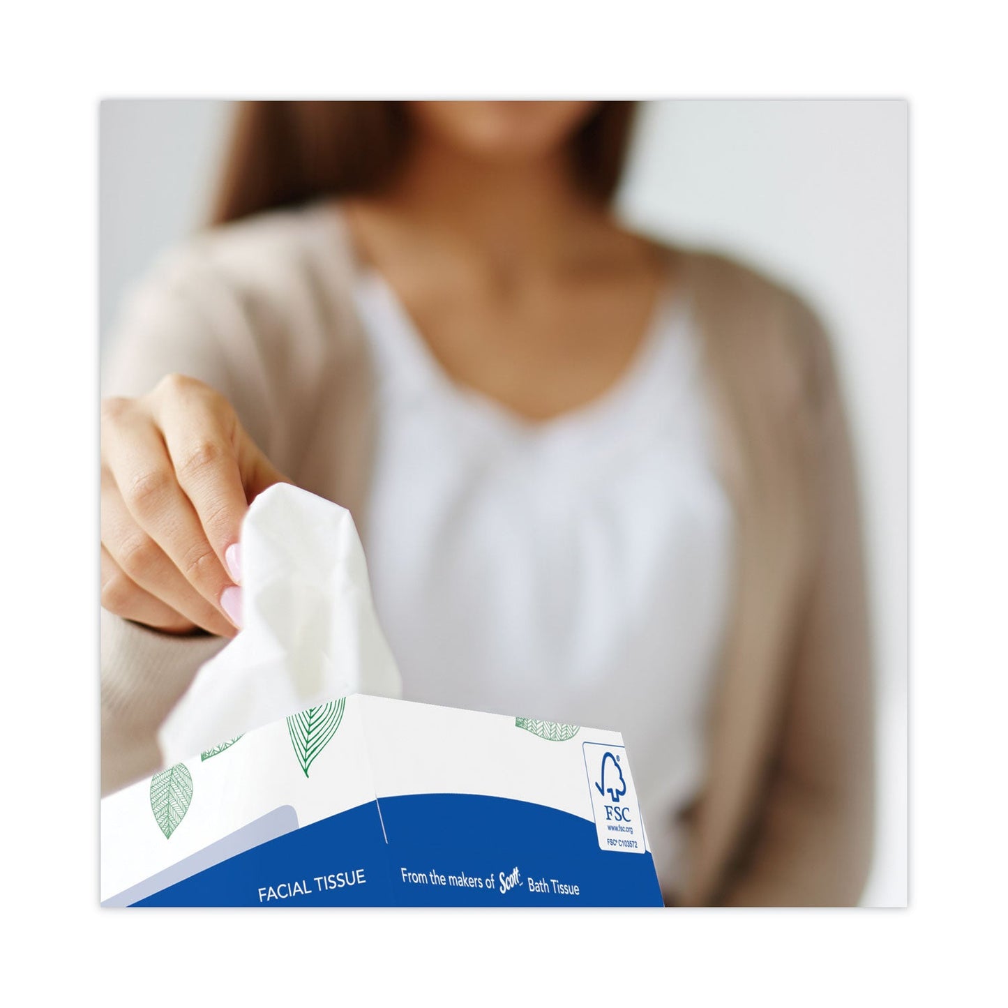 Surpass Facial Tissue for Business, 2-Ply, White, Flat Box, 100 Sheets/Box, 30 Boxes/Carton
