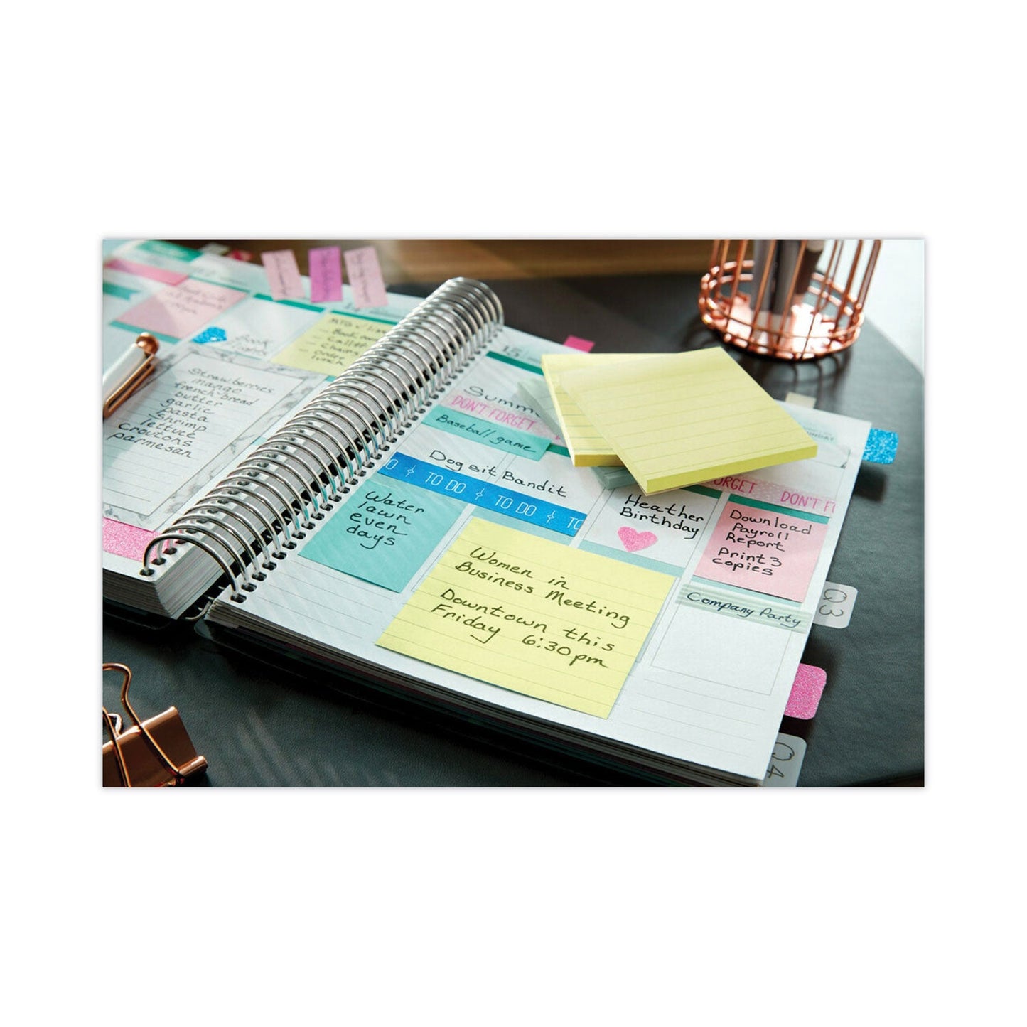 Post-it Original Pads in Canary Yellow, Note Ruled, 3" x 5", 100 Sheets/Pad, 12 Pads/Pack