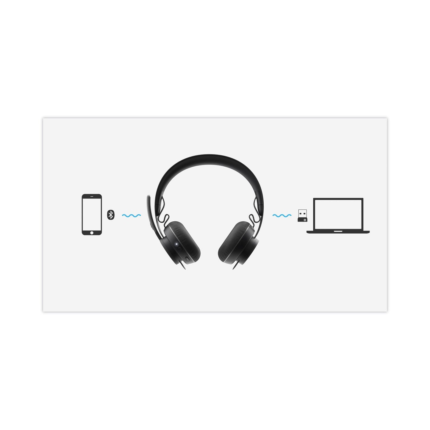 Logitech Zone Wireless Plus-UC Binaural Over-the-Head Headset, Black