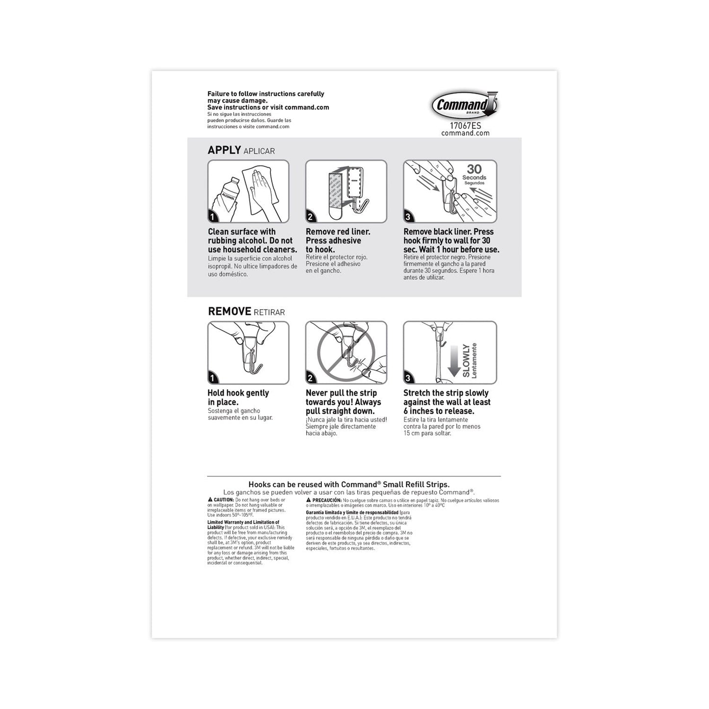 Command General Purpose Wire Hooks Multi-Pack, Small, 0.5 lb Cap, White, 9 Hooks and 12 Strips/Pack