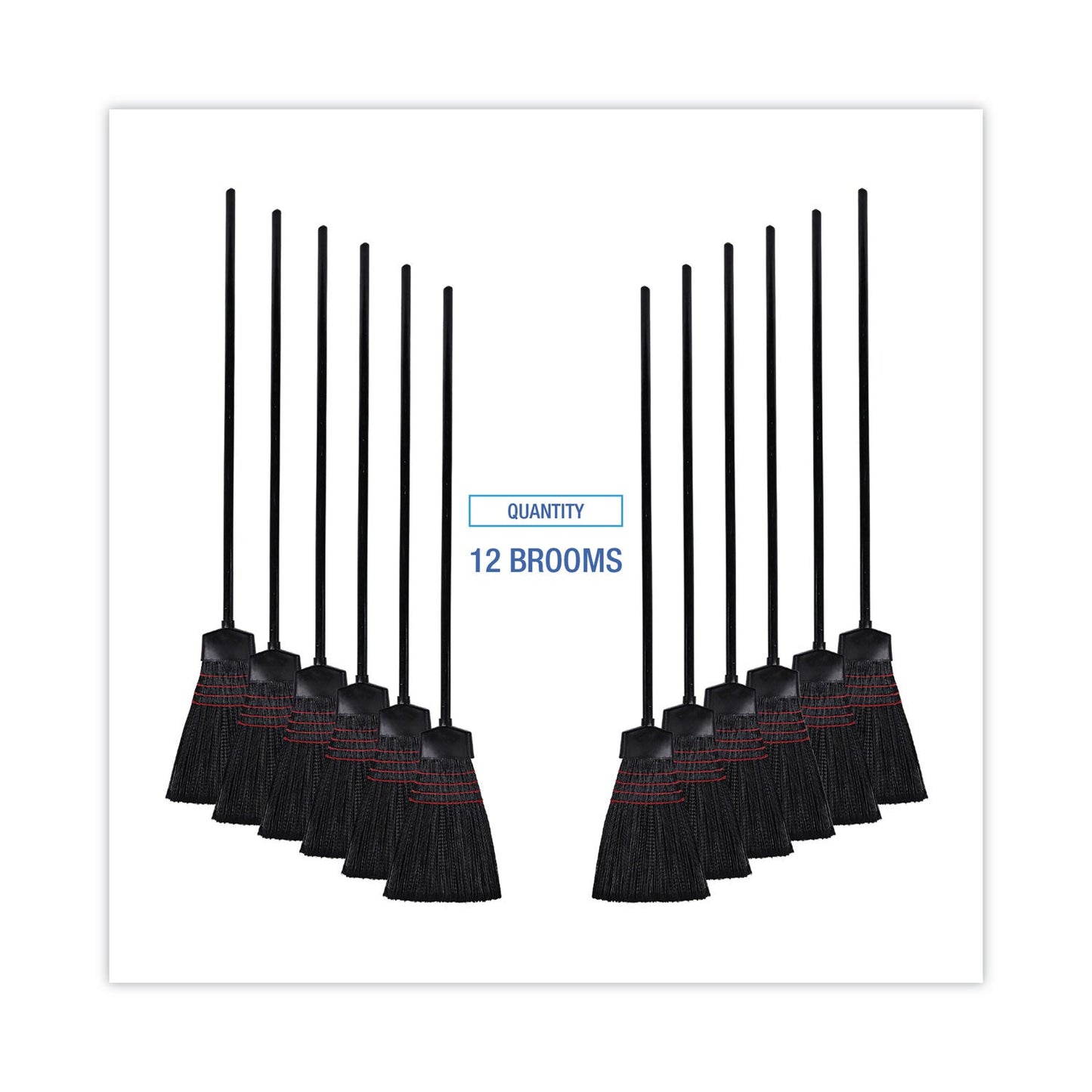 Boardwalk Maid Broom, Plastic Bristles, 54" Overall Length, Dozen