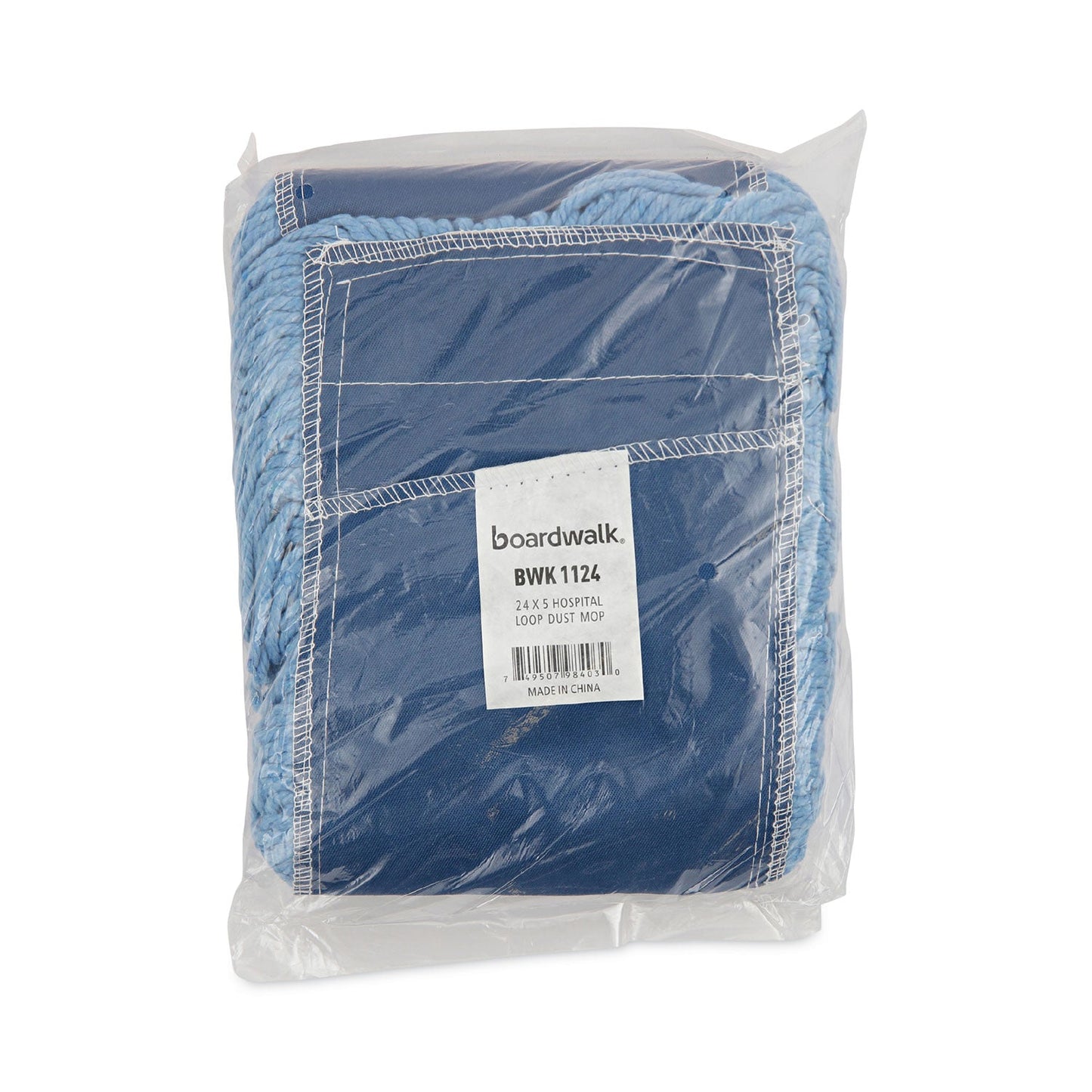 Boardwalk Mop Head, Dust, Looped-End, Cotton/Synthetic Fibers, 24 x 5, Blue