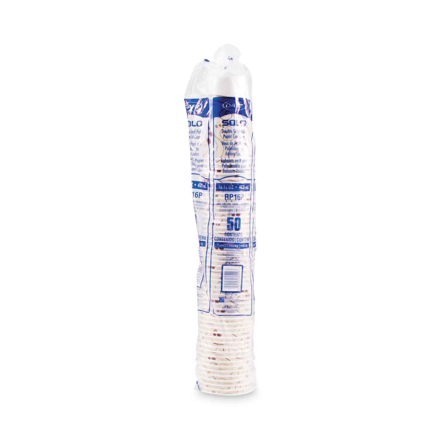 Dart Symphony Paper Cold Cups, 16 oz, White/Beige, 50/Sleeve, 20 Sleeves/Carton