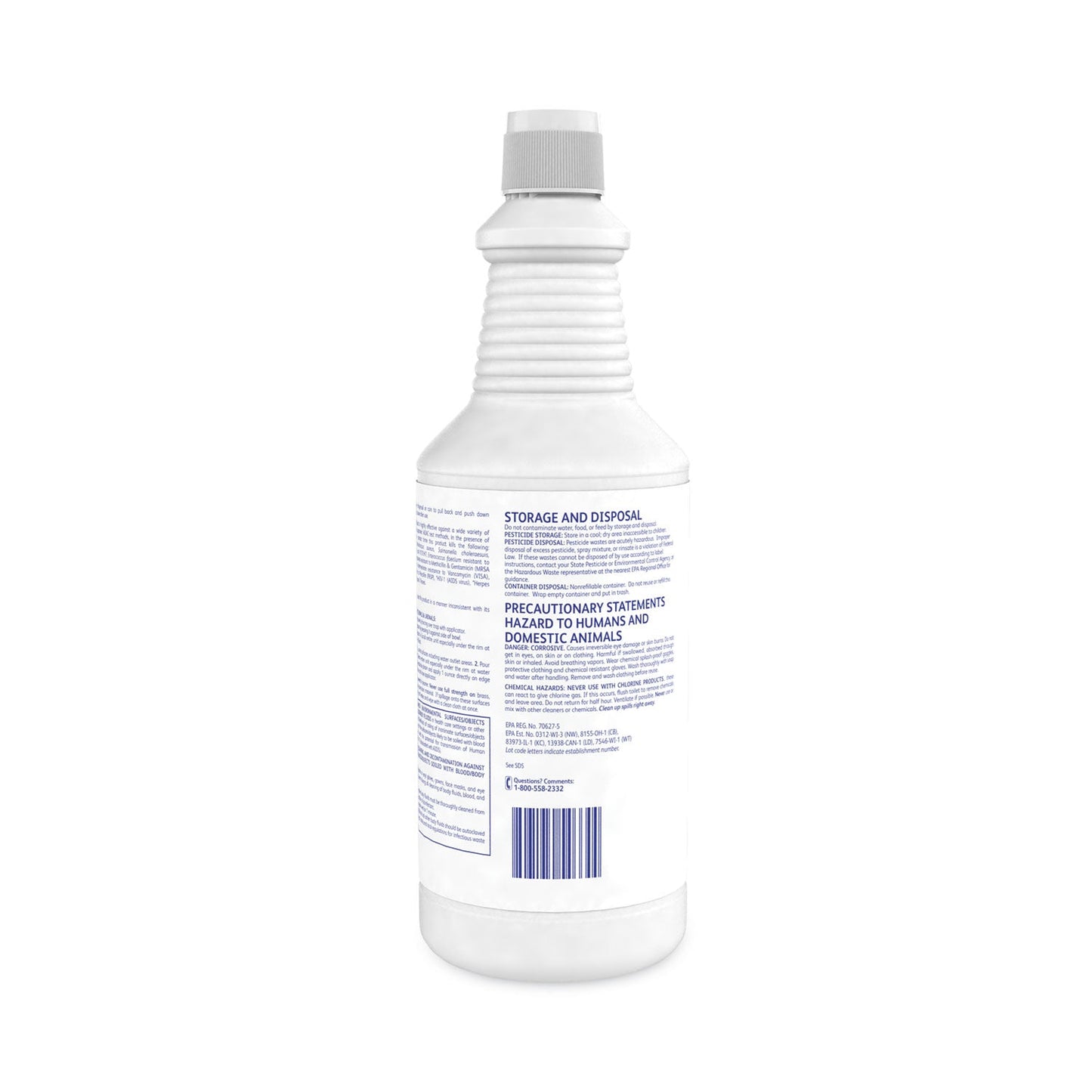 Diversey Crew Clinging Toilet Bowl Cleaner, Floral Scent, Liquid, 1 qt. Bottle, 12/CT