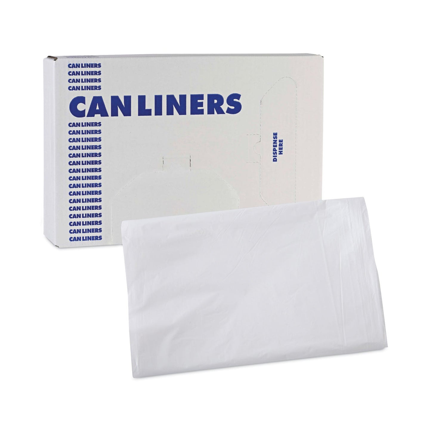 Boardwalk Linear Low Density Industrial Can Liners, 16 gal, 0.5 mil, 24 x 32, White, 500/Carton