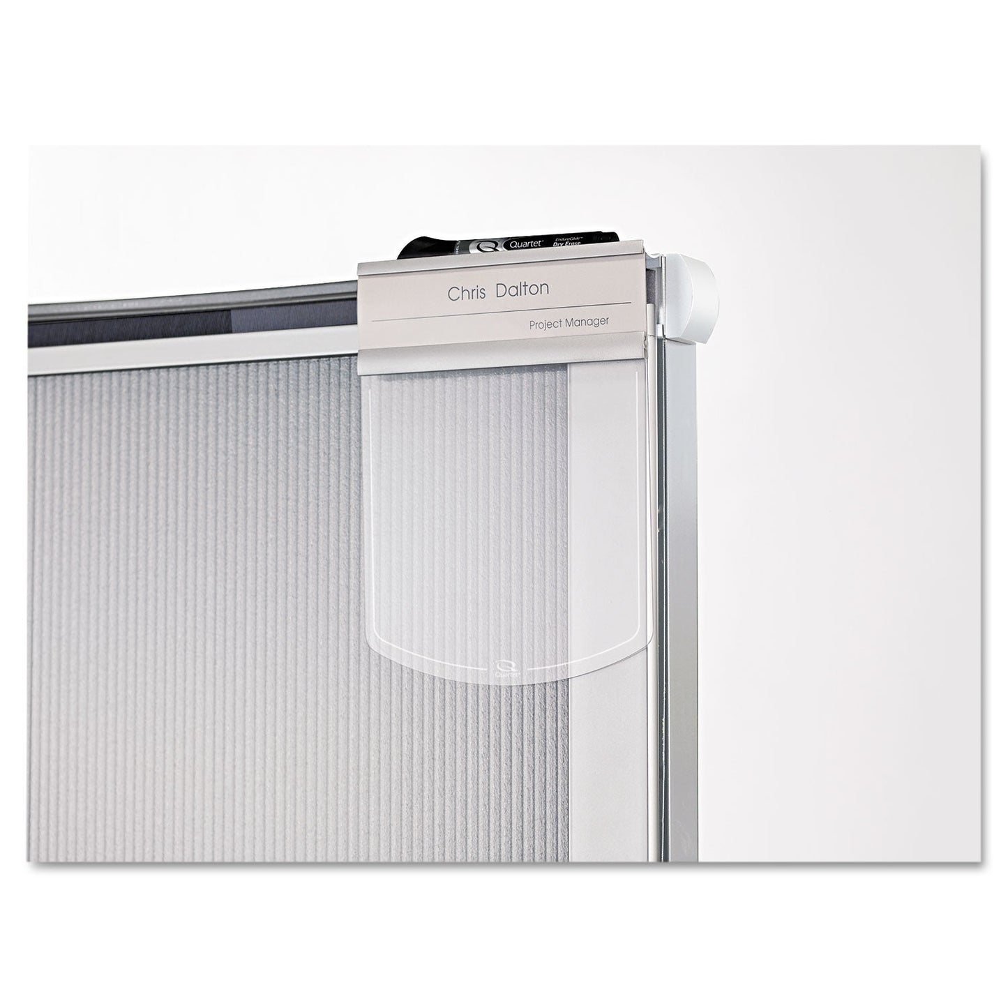 Quartet Premium Workstation Privacy Screen, 38w x 64d, Translucent Clear/Silver
