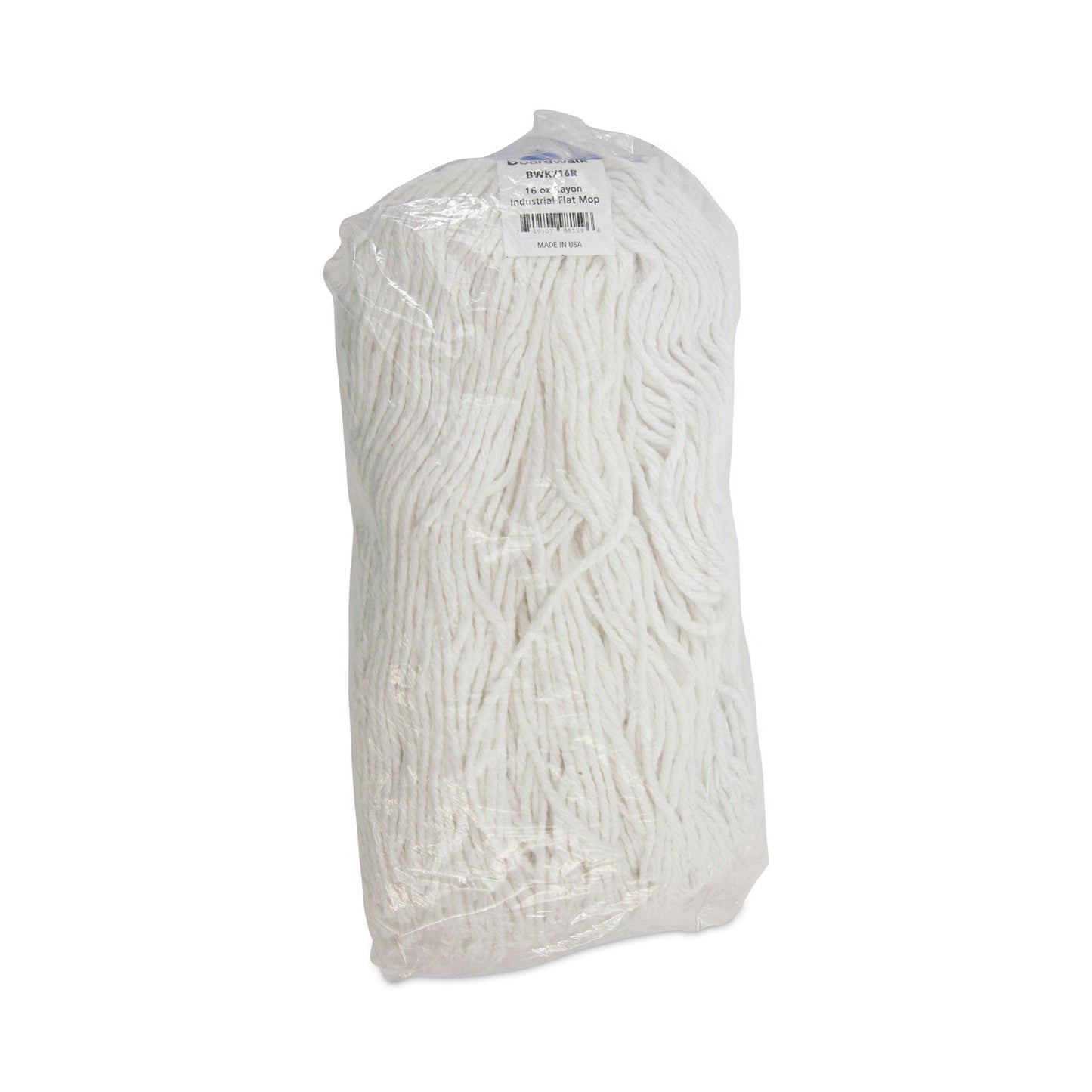 Boardwalk Cut-End Lie-Flat Wet Mop Head, Rayon, 16oz, White