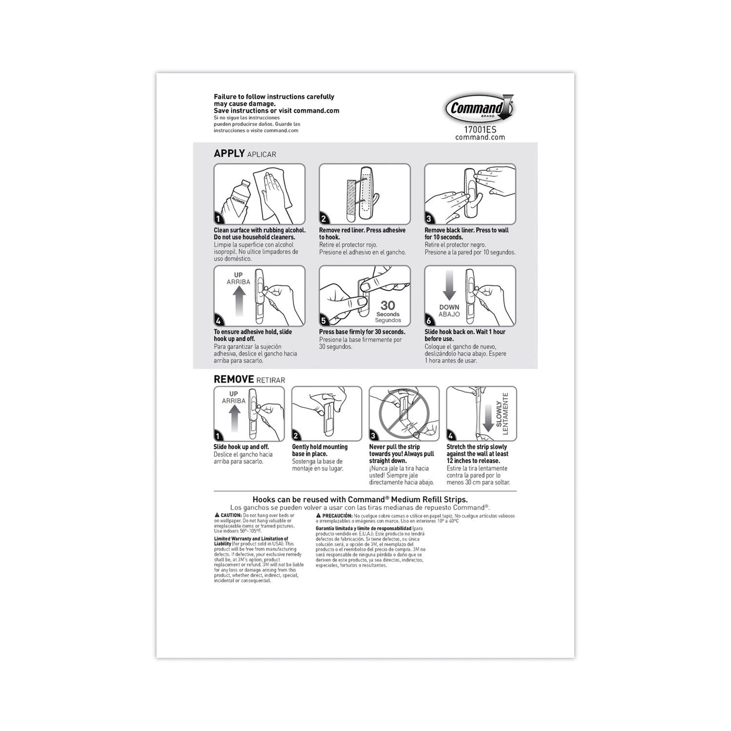 Command General Purpose Hooks, Plastic, White, 3 lb Cap, 37 Hooks and 48 Strips/Pack
