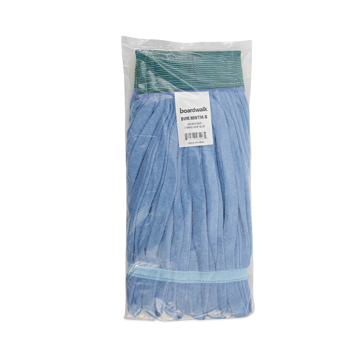 Boardwalk Microfiber Looped-End Wet Mop Head, Medium, Blue