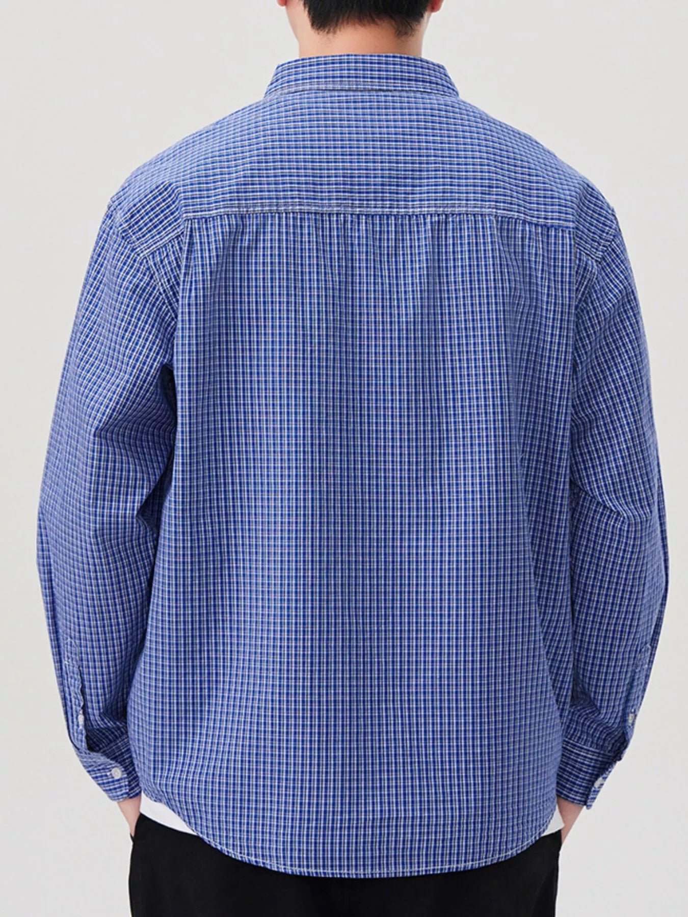 Men's Plus Size Casual Plaid Button-Down Shirt