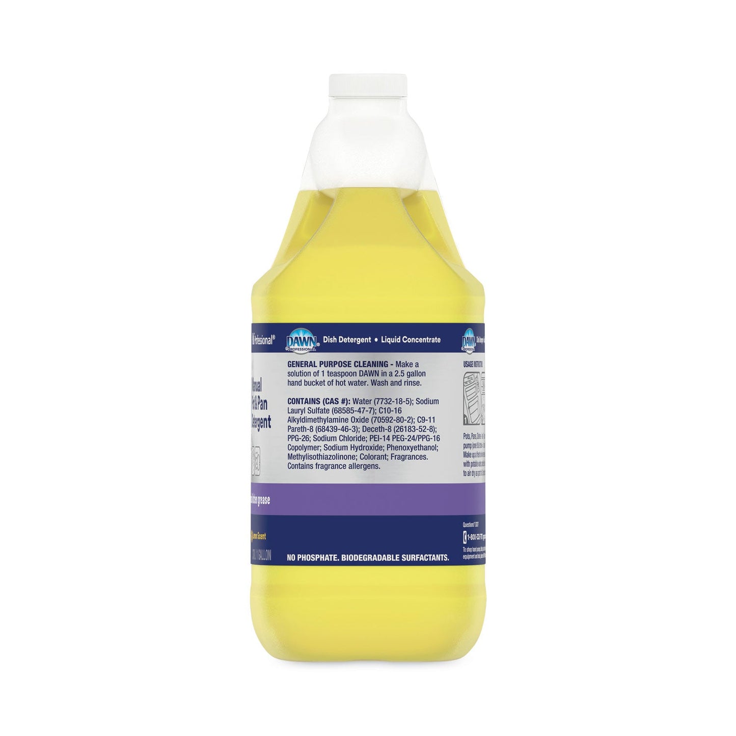 Dawn Manual Pot/Pan Dish Detergent, Lemon, 4/Carton