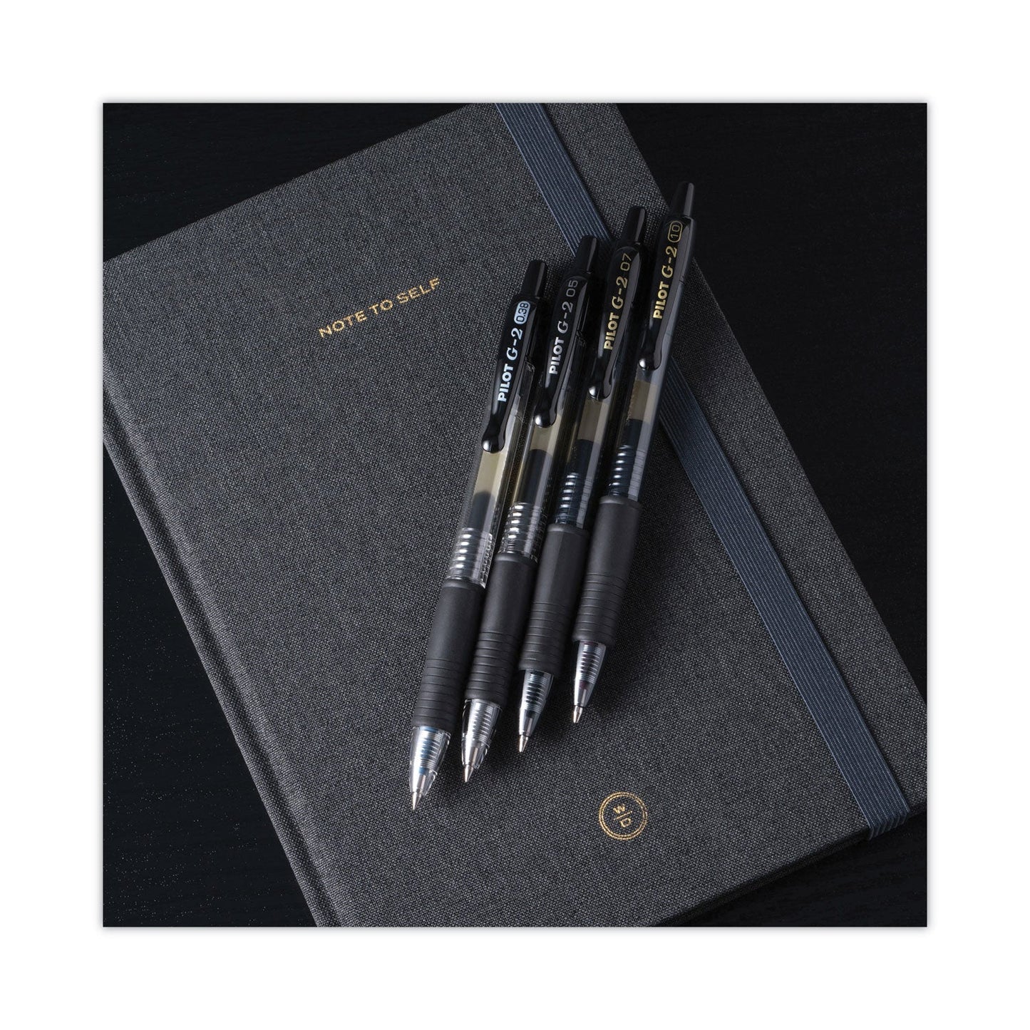 Pilot G2 Premium Gel Pen, Retractable, Bold 1 mm, Black Ink, Smoke Barrel, Dozen