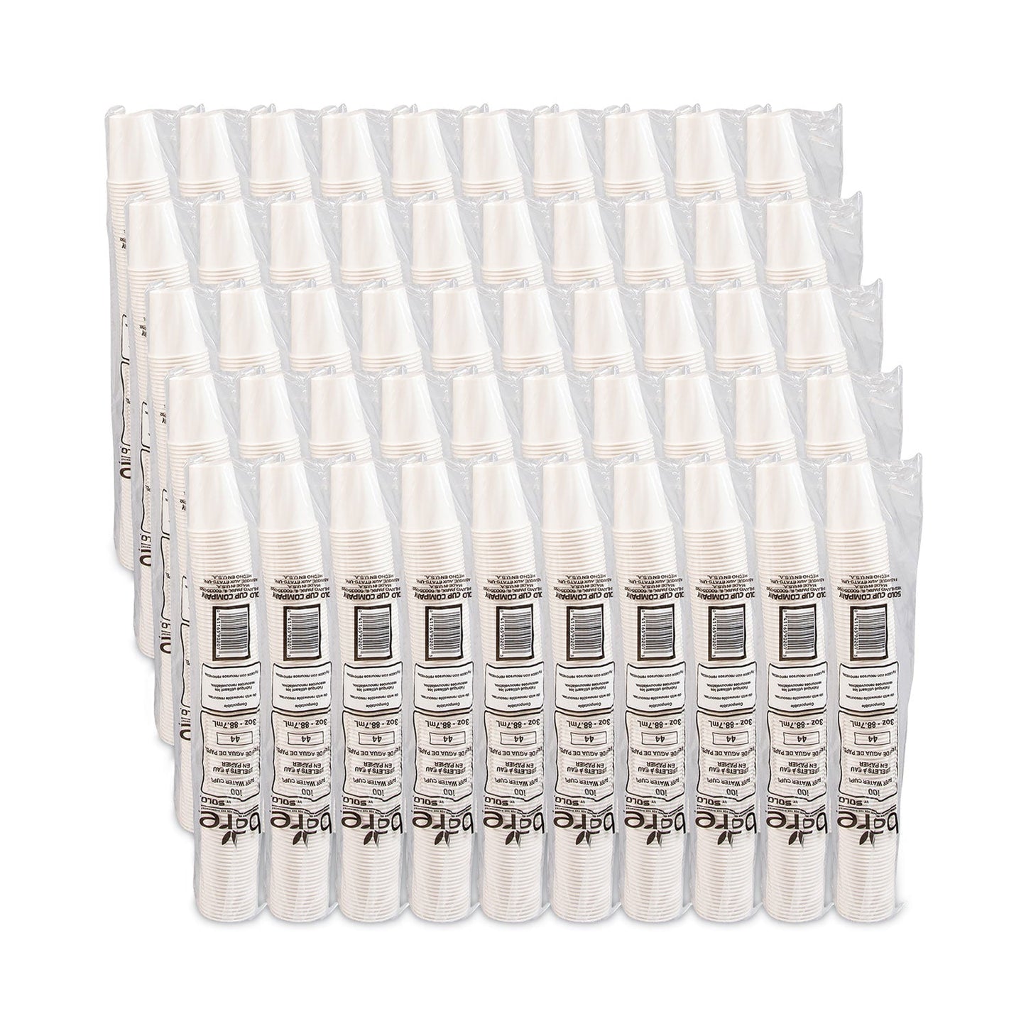 Dart White Paper Water Cups, 3 oz, 100/Pack
