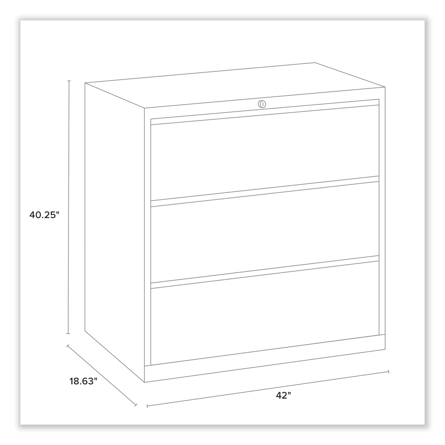 Alera Lateral File, 3 Legal/Letter/A4/A5-Size File Drawers, Putty, 42" x 18.63" x 40.25"