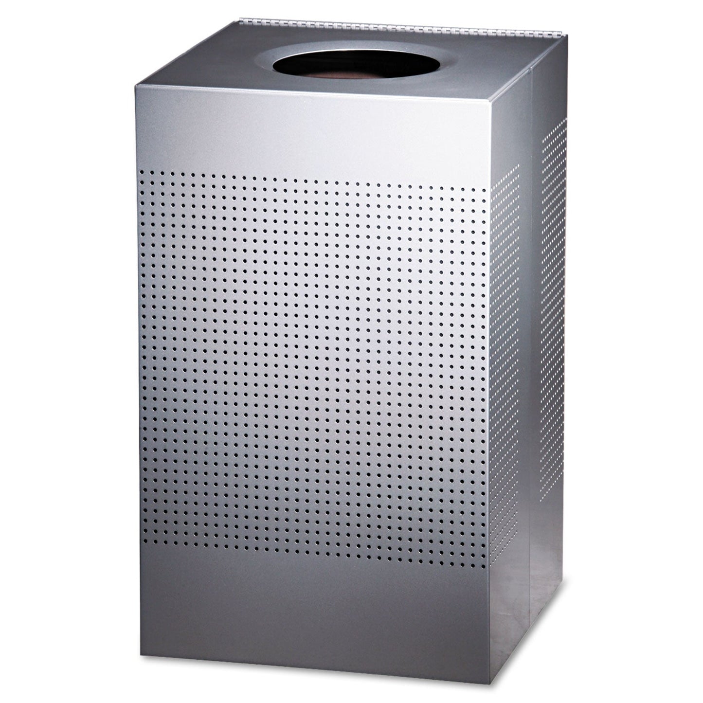 Rubbermaid Designer Line Silhouettes Receptacle, Steel, 20 gal, Silver Metallic