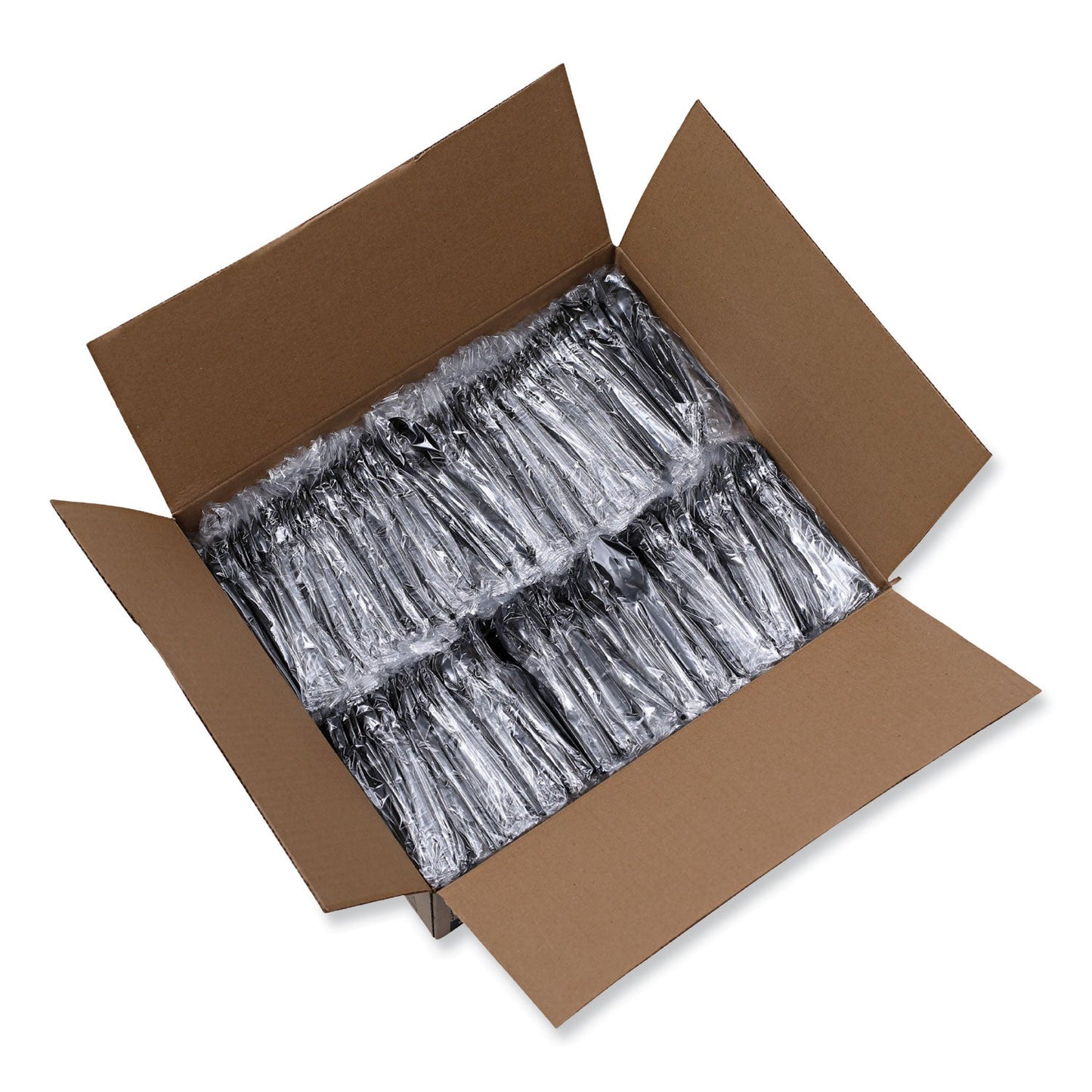 Boardwalk Heavyweight Wrapped Polystyrene Cutlery, Teaspoon, Black, 1,000/Carton