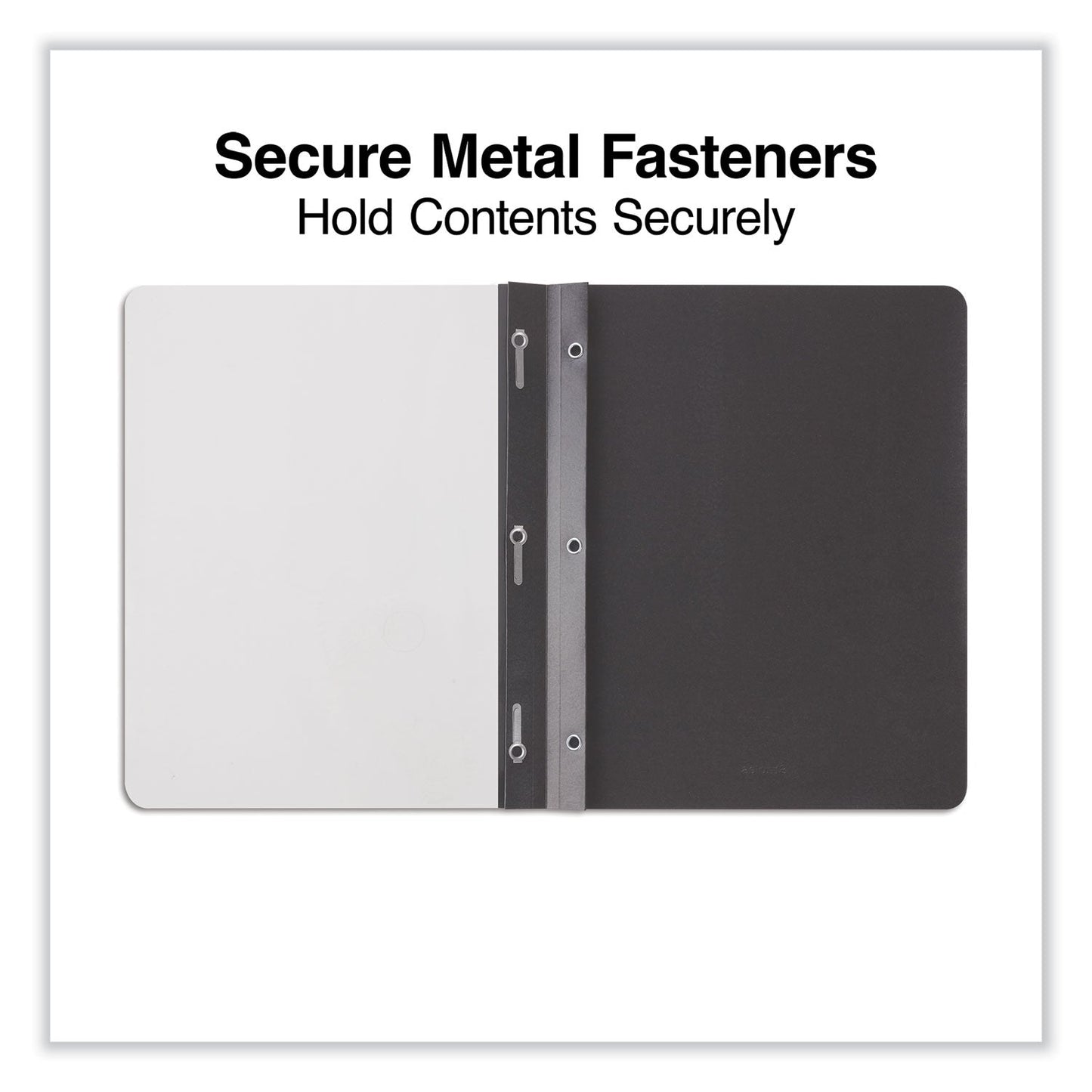 Universal Clear Front Report Cover, Prong Fastener, 0.5" Capacity, 8.5 x 11, Clear/Black, 25/Box