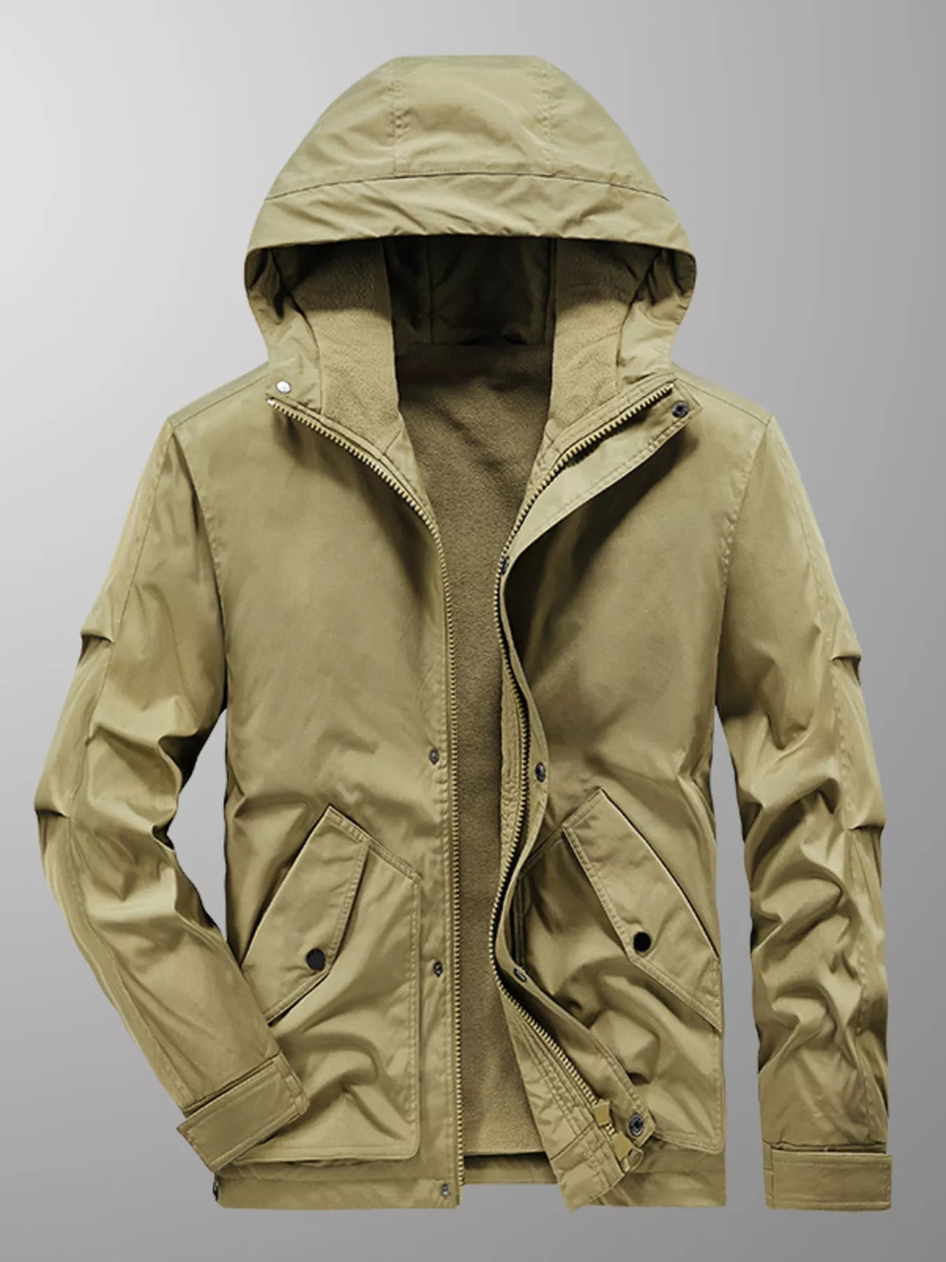 Men's Plus Size Casual Hooded Lightweight Jacket