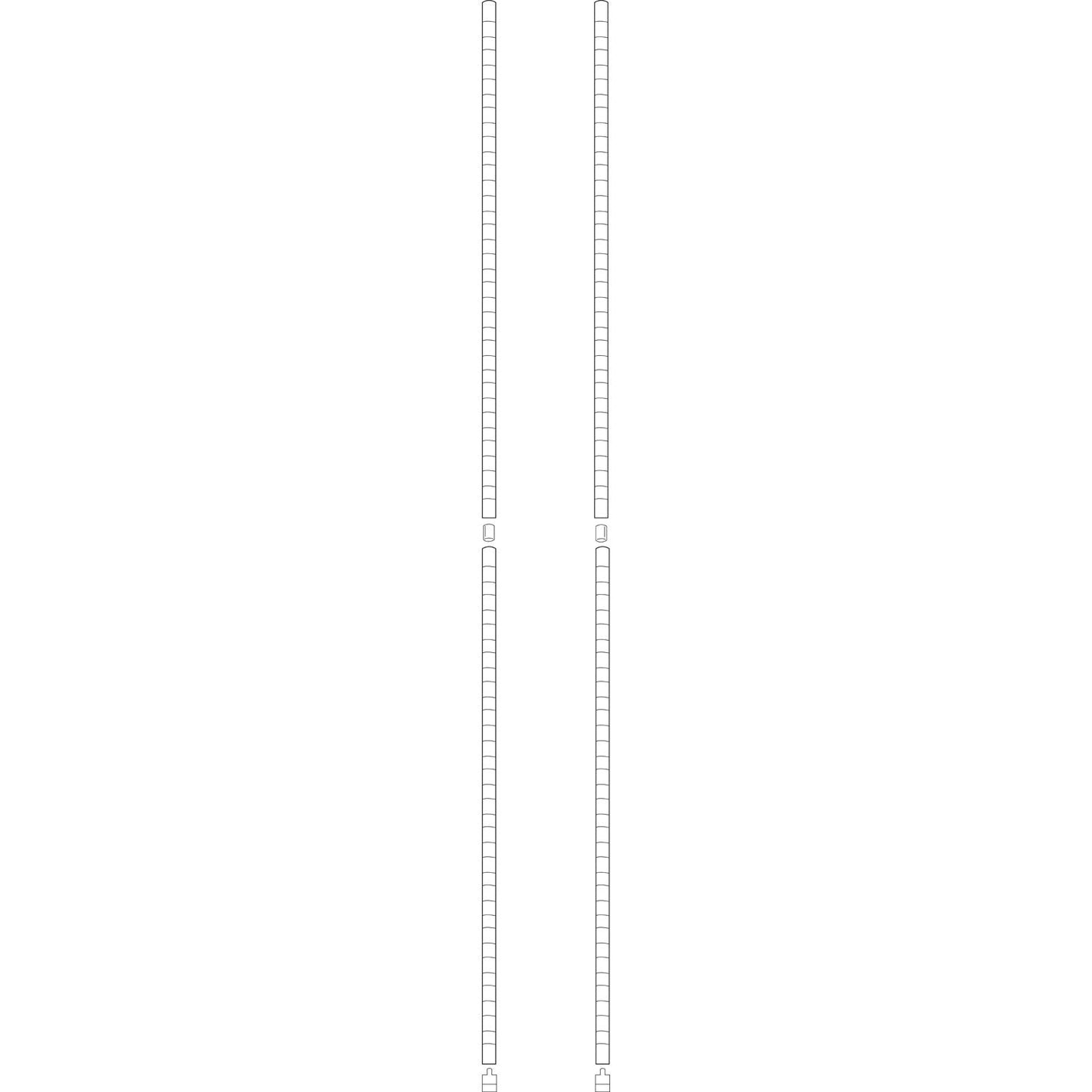 Alera Stackable Posts For Wire Shelving, 36 "High, Black, 4/Pack