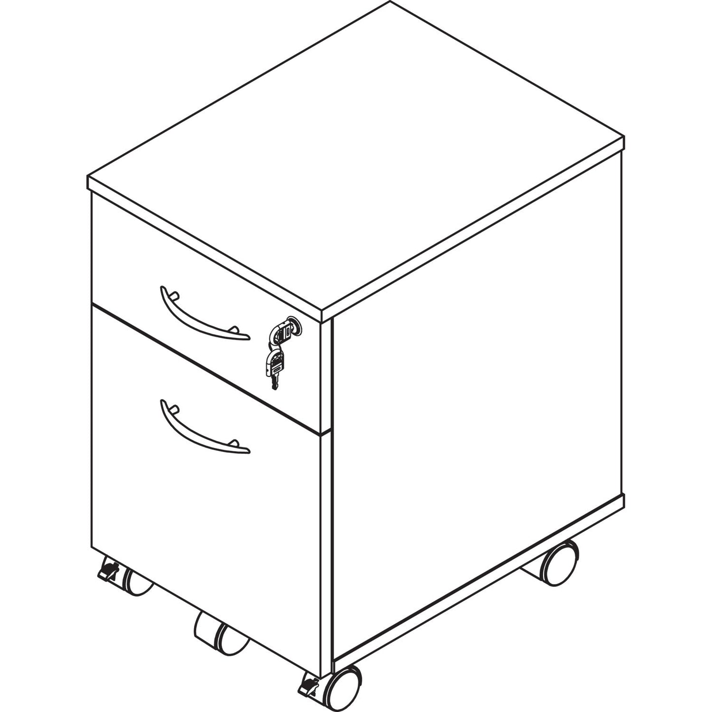 Alera Valencia Series Mobile Pedestal, Left or Right, 2-Drawers: Box/File, Legal/Letter, Mahogany, 15.88" x 19.13" x 22.88"