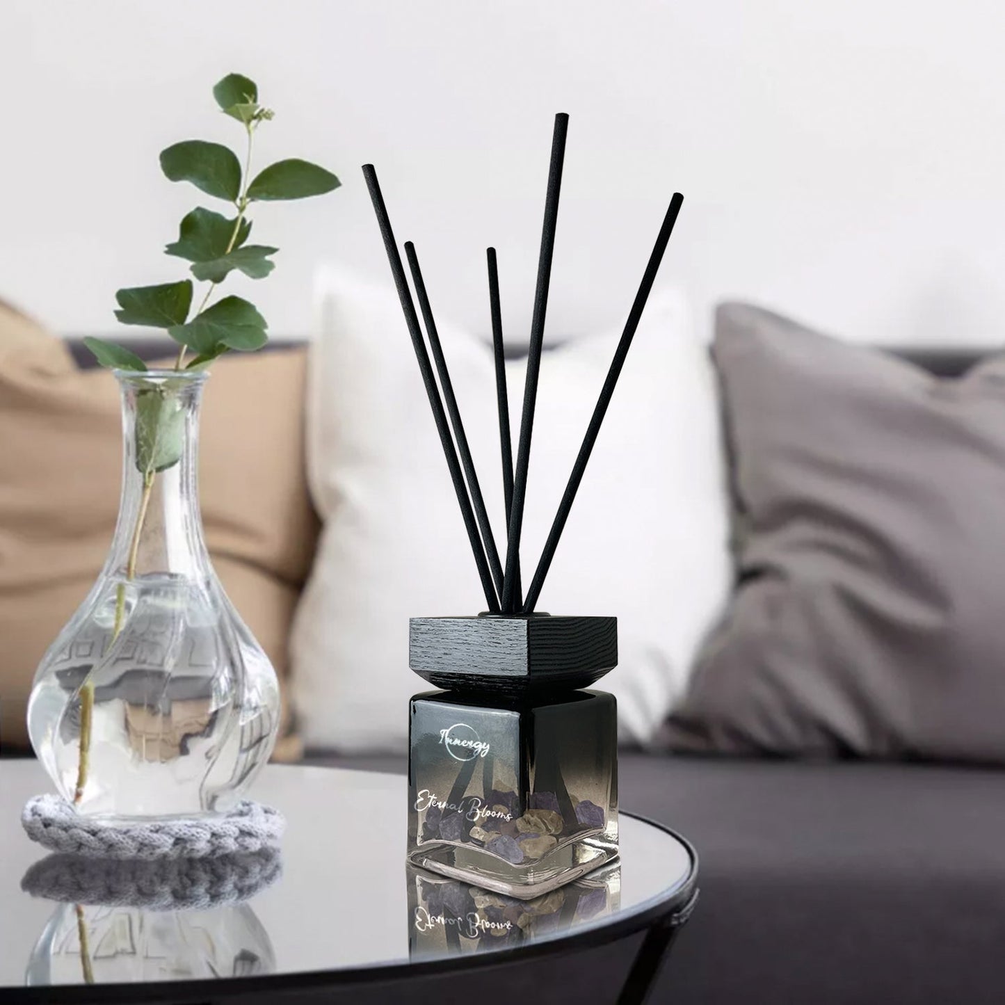 Eternal Blooms Crystal-Enhanced Reed Oil Diffuser, 3oz/100ml