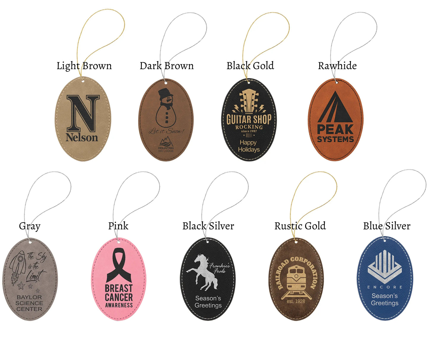 Leather Oval Ornaments