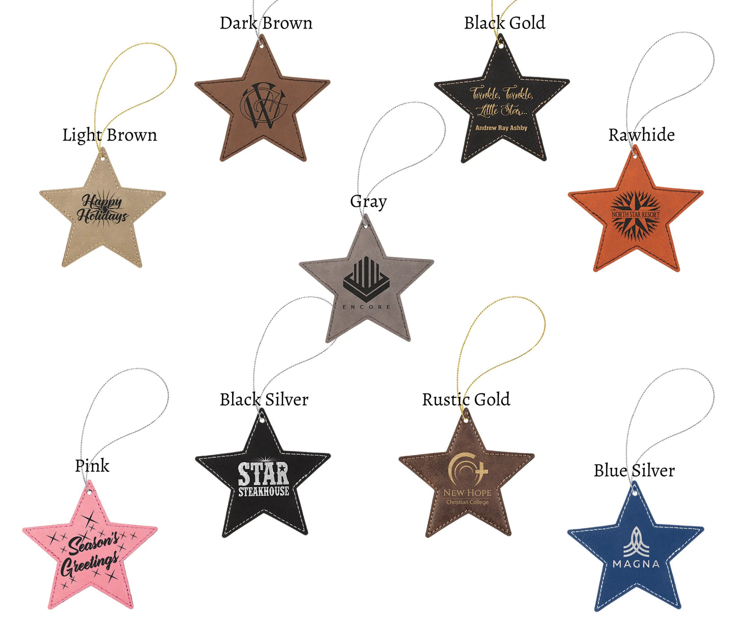 Leather Star Ornaments