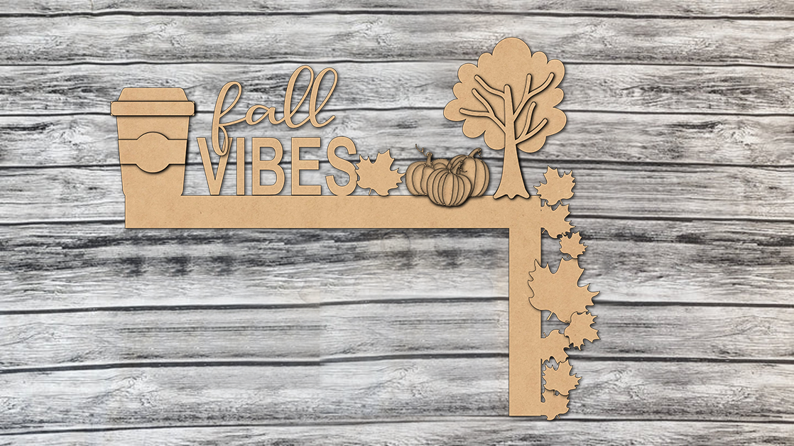 Fall Vibes Door Frame Corner Decor DIY Unfinished Kit