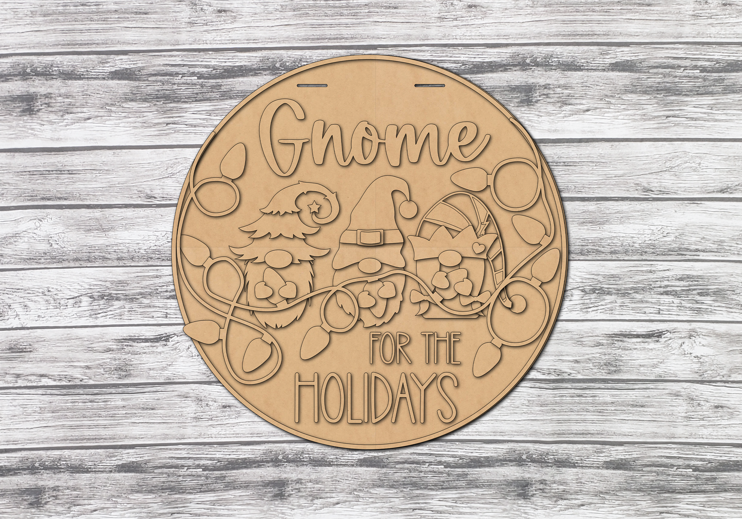 Gnome for the Holidays Door Hanger DIY Unfinished Kit