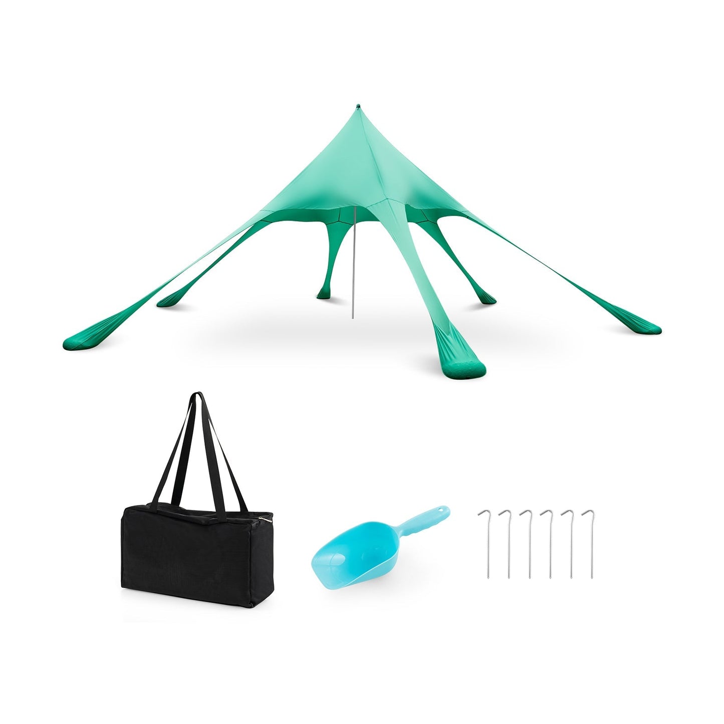 20 x 20 Feet Beach Canopy Tent with UPF50+ Sun Protection and Shovel